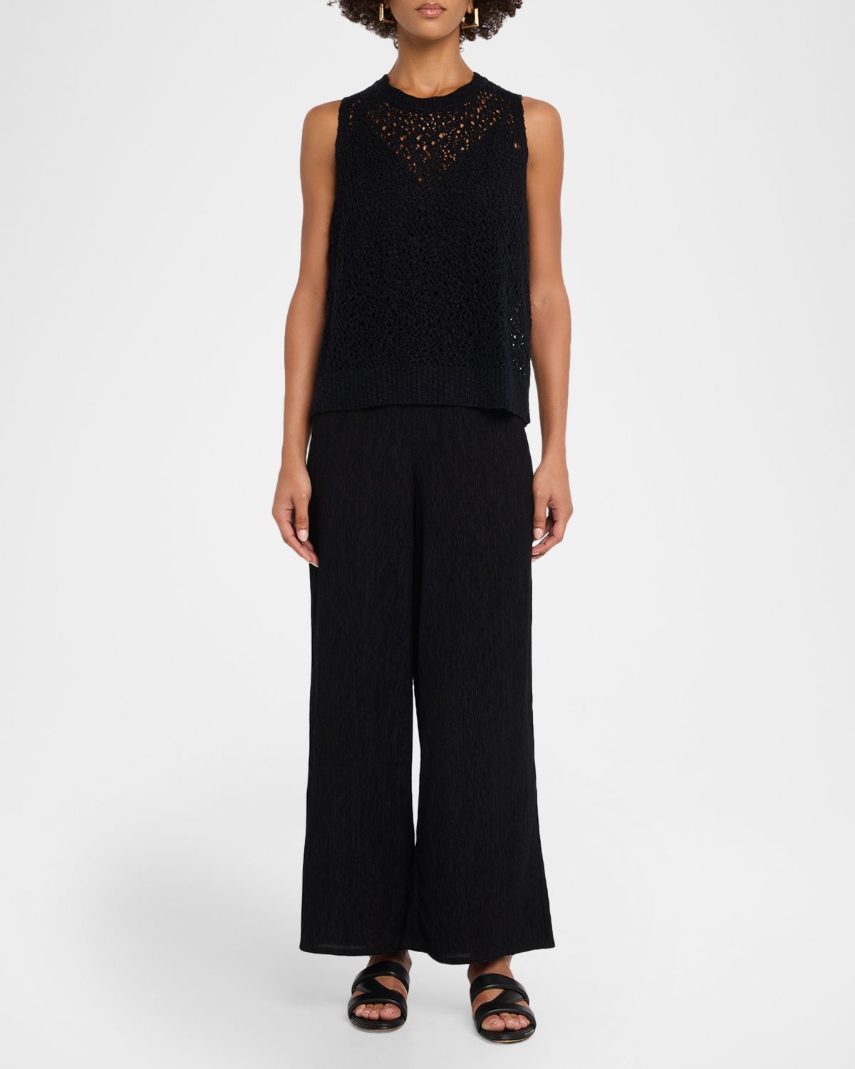 Eileen Fisher Slubby Organic Cotton Open-Knit Tank | Thumbnail 2 Eileen Fisher Slubby Organic Cotton Open-Knit Tank | Thumbnail 2