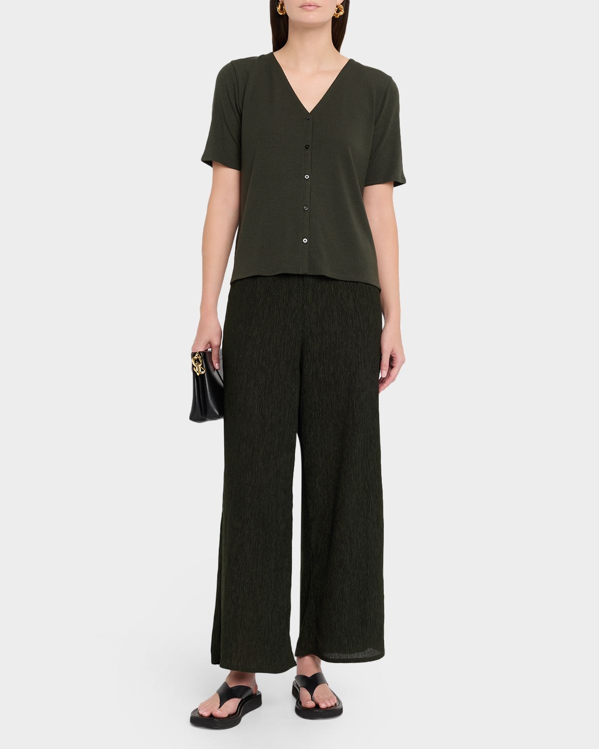 Eileen Fisher Crinkled Wide-Leg Ankle Pants | Thumbnail 2 Eileen Fisher Crinkled Wide-Leg Ankle Pants | Thumbnail 2