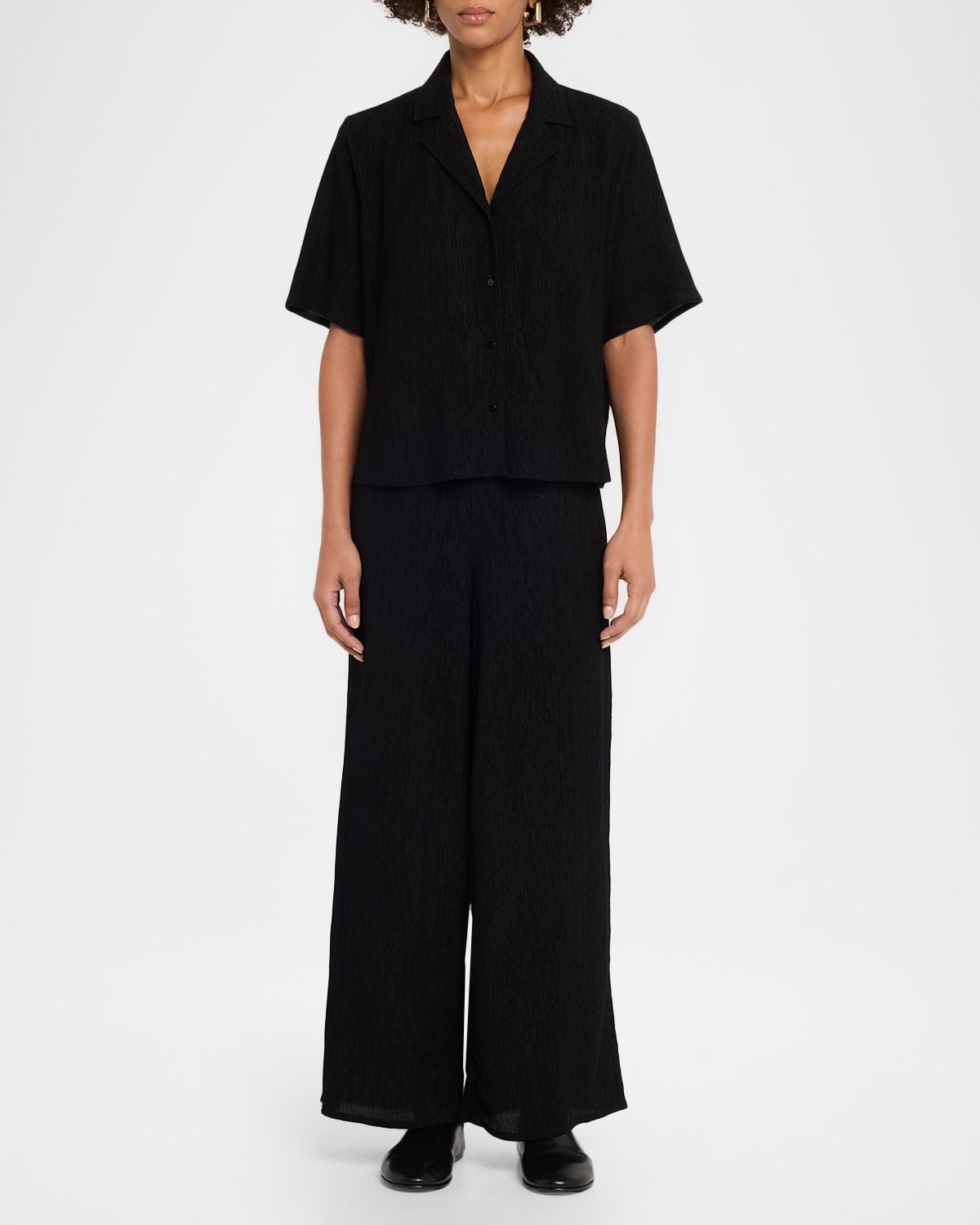 Eileen Fisher Crinkled Wide-Leg Ankle Pants | Thumbnail 2