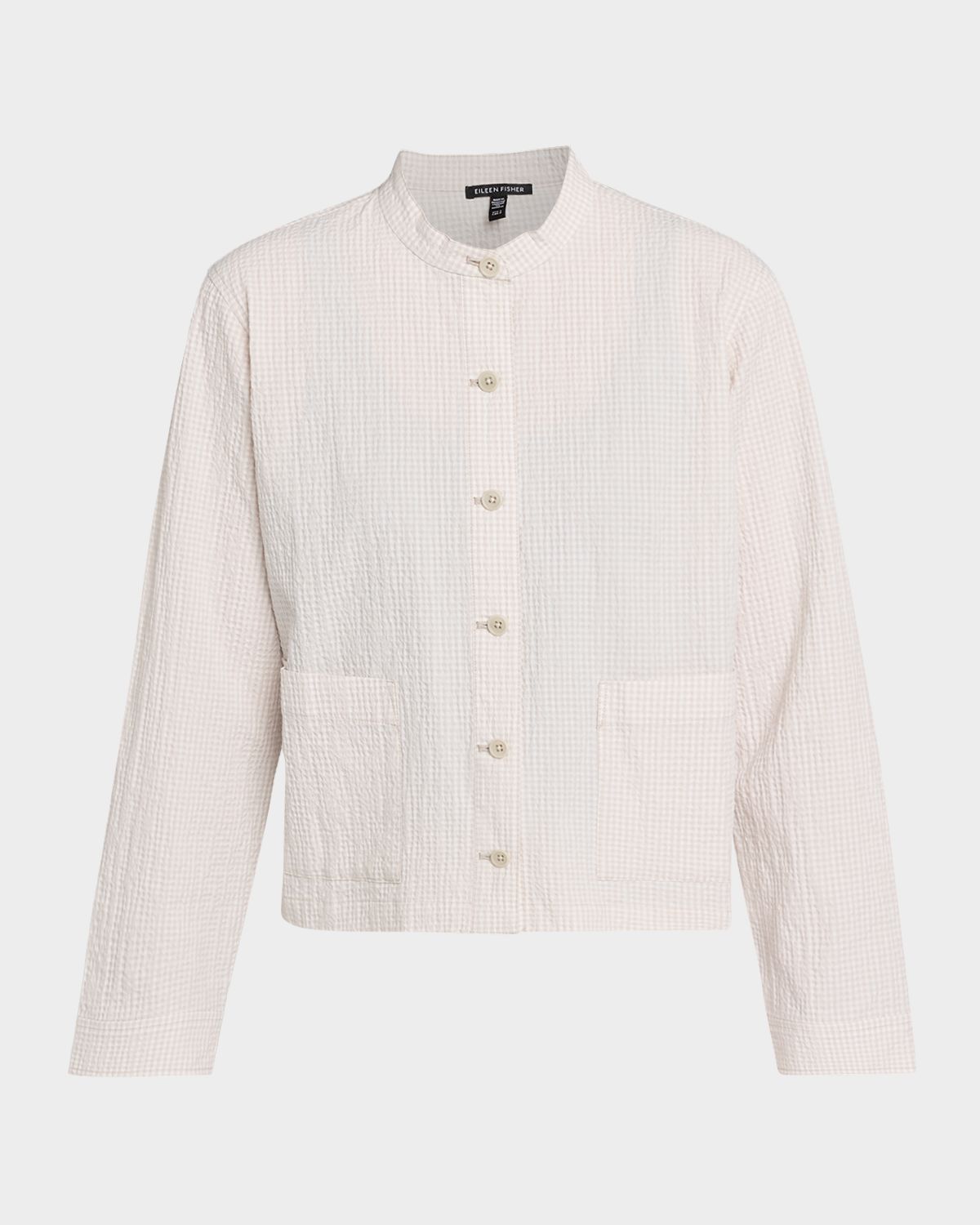Eileen Fisher Seersucker Check Shirt Jacket