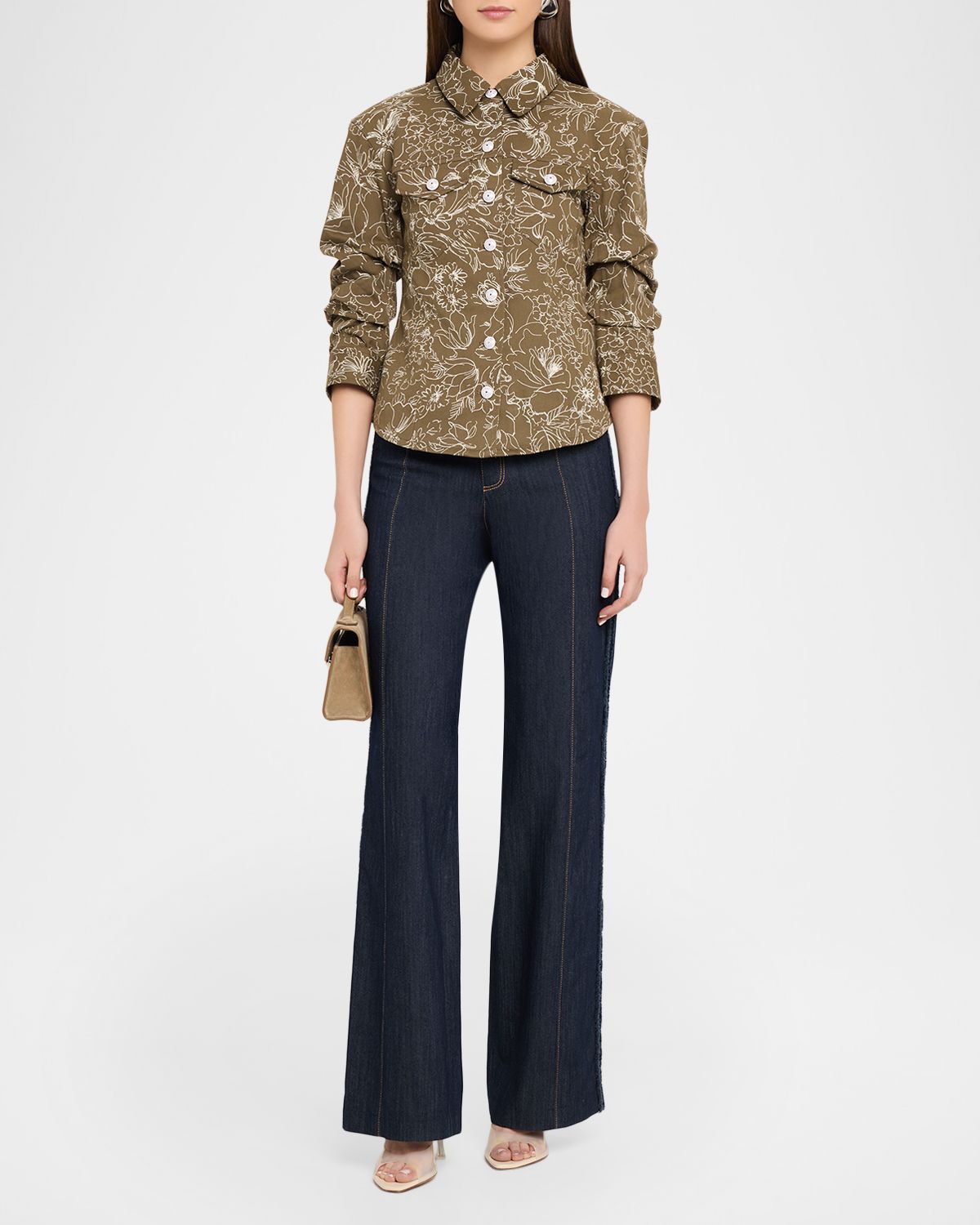 Cinq a Sept Canyon Garden Doodle Scrunched Jacket