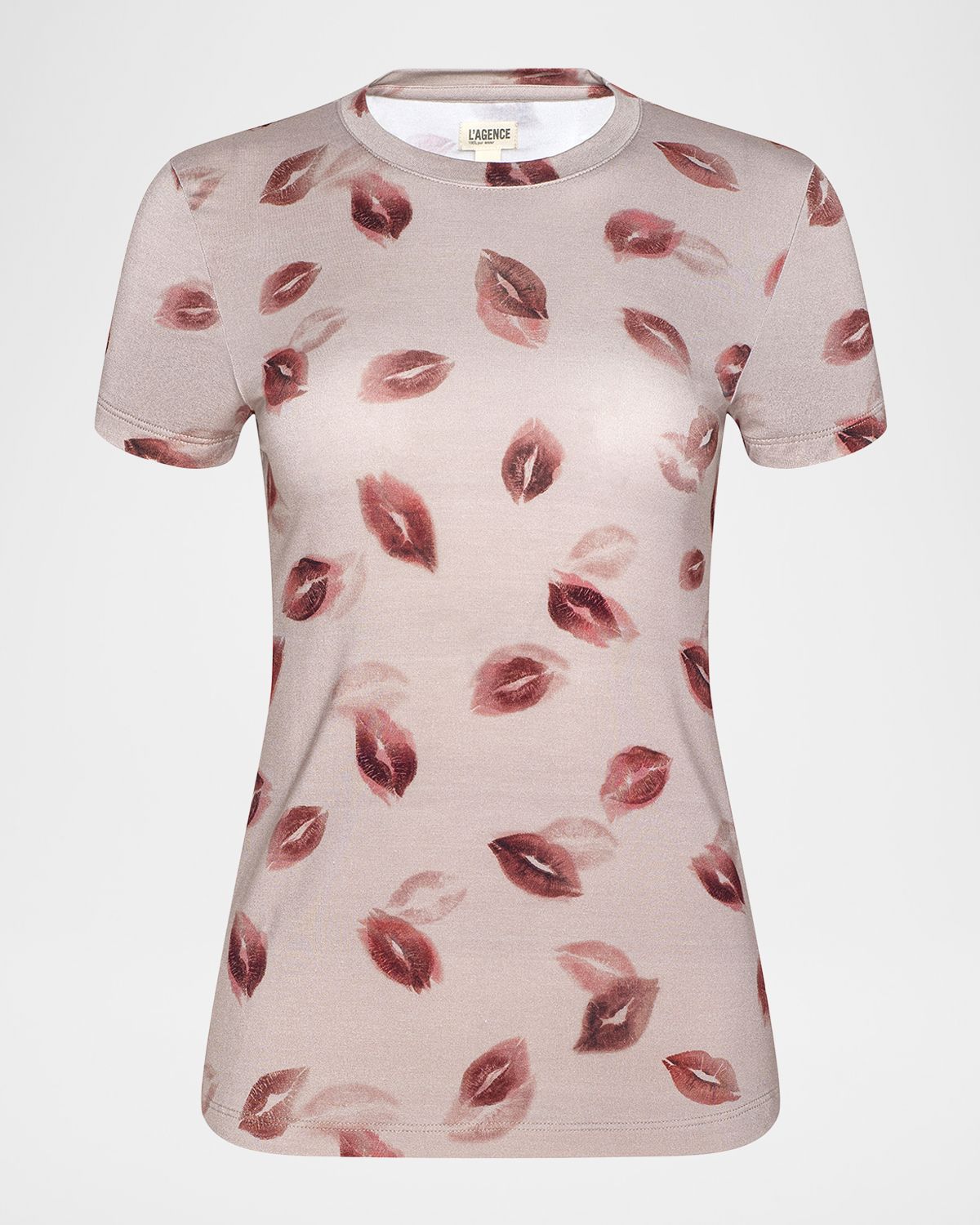 L 'Agence Ressi Short-Sleeve Faded Kiss Tee