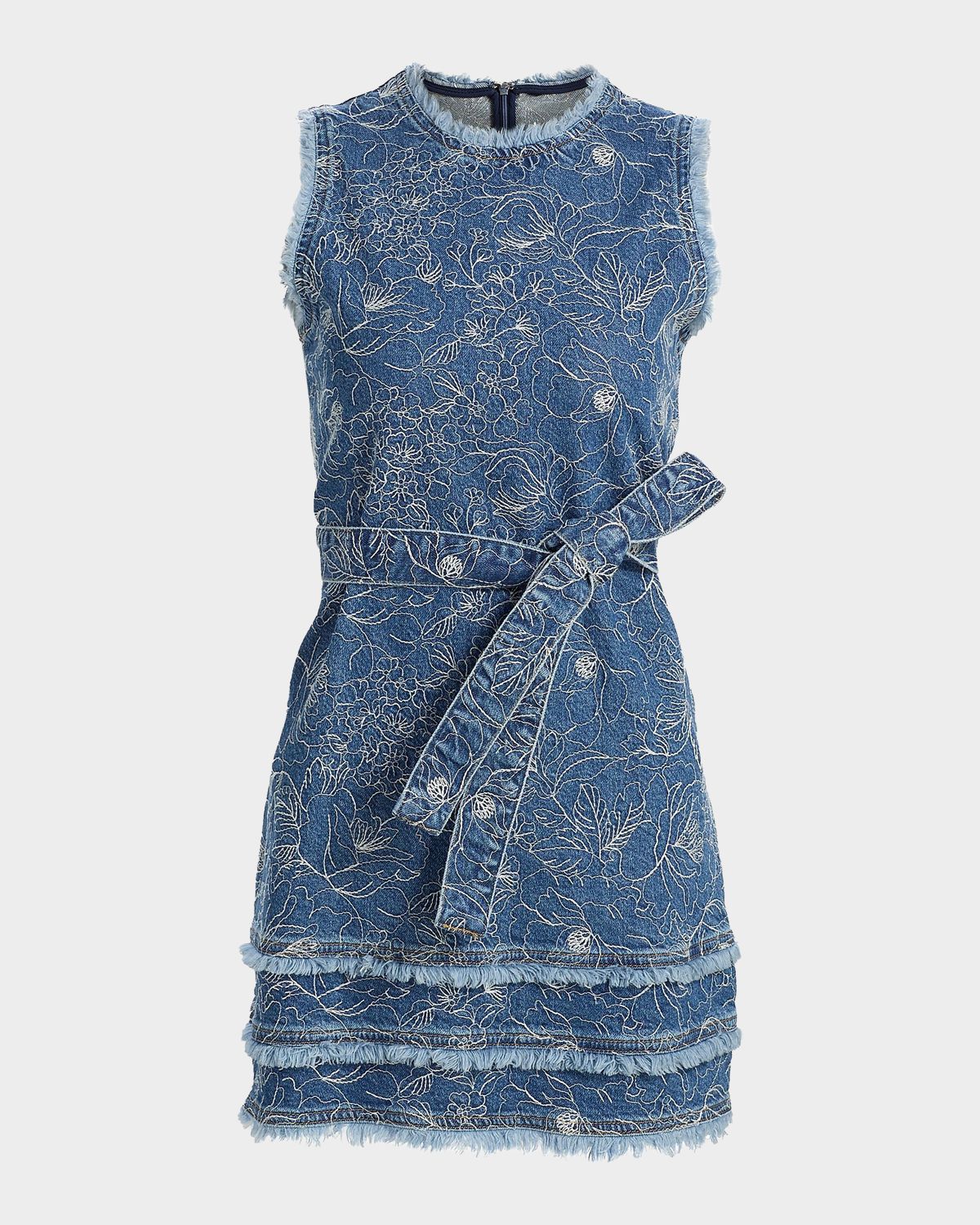 Cinq a Sept Mindie Garden Doodle Denim Mini Dress