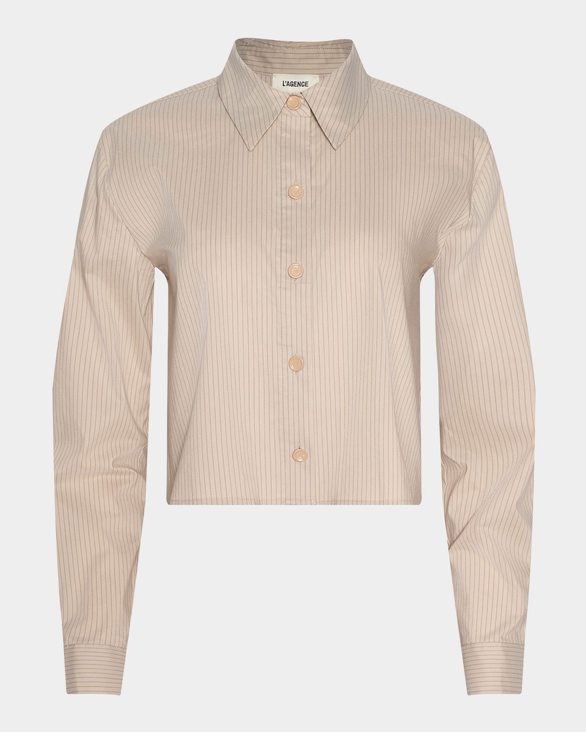 L 'Agence Cosette Cropped Button-Front Shirt