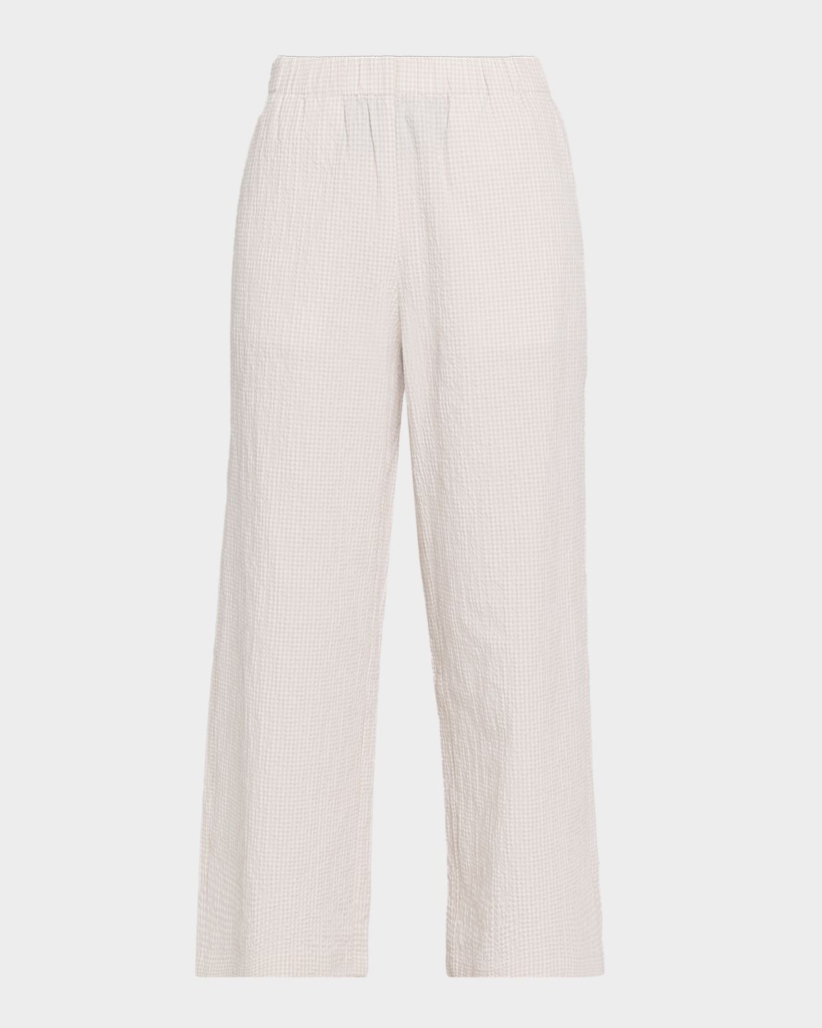 Eileen Fisher Wide-Leg Crinkled Ankle Pants