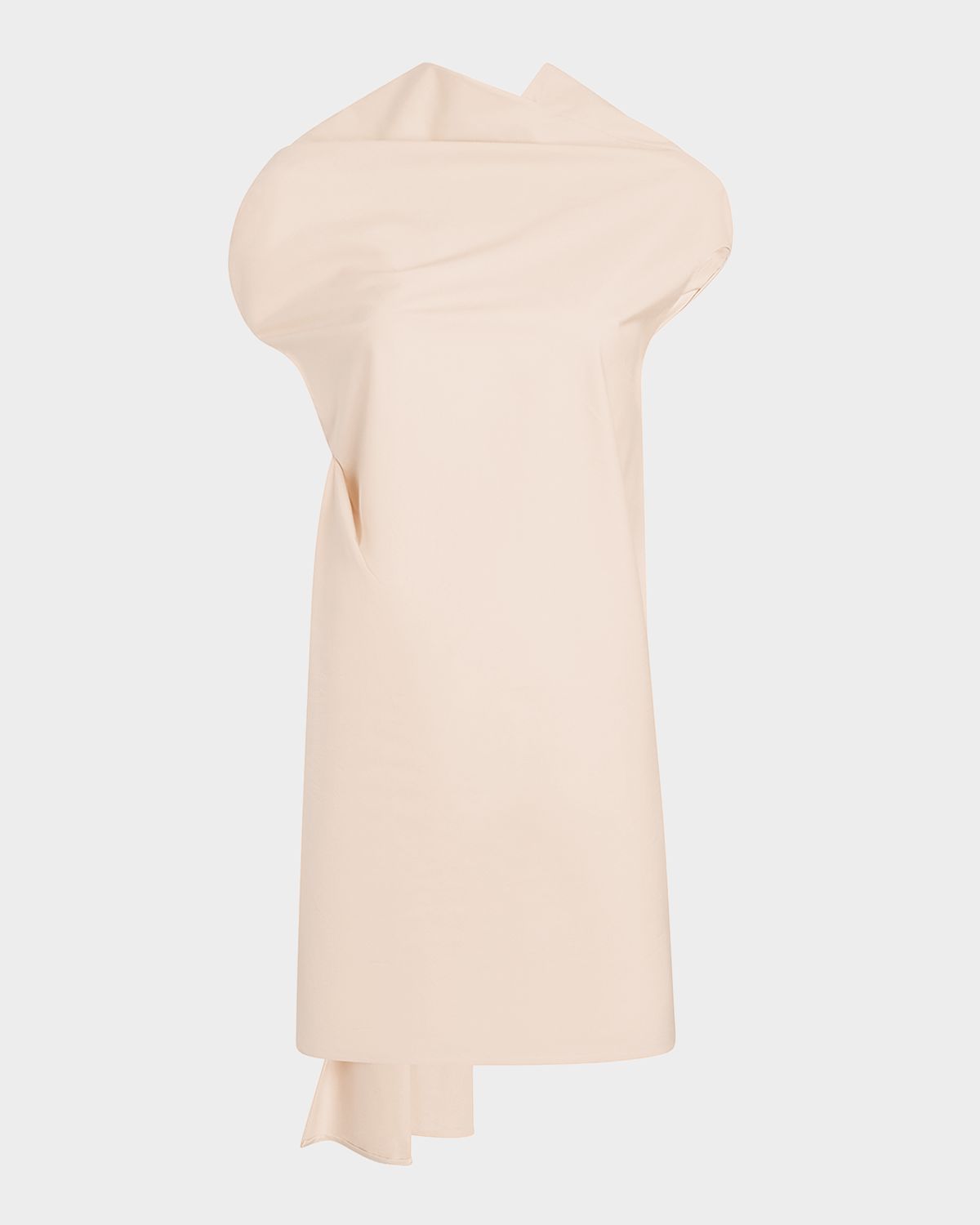 Khaite Tatia Draped Cotton Cap-Sleeve Mini Dress