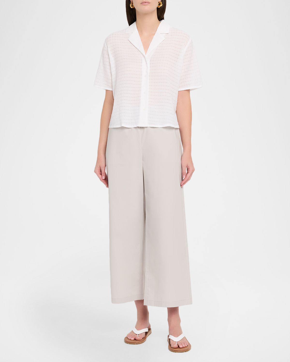 Eileen Fisher Boxy Textured Organic Cotton-Blend Shirt | Thumbnail 2 Eileen Fisher Boxy Textured Organic Cotton-Blend Shirt | Thumbnail 2