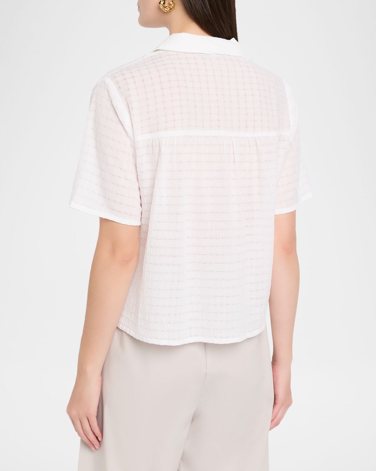 Eileen Fisher Boxy Textured Organic Cotton-Blend Shirt | Thumbnail 3 Eileen Fisher Boxy Textured Organic Cotton-Blend Shirt | Thumbnail 3