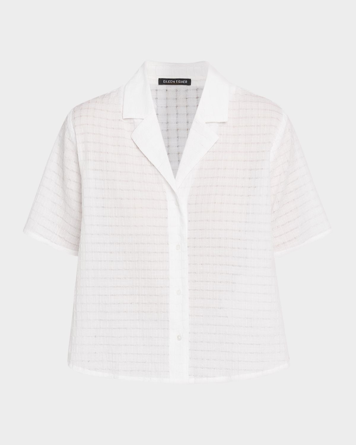 Eileen Fisher Boxy Textured Organic Cotton-Blend Shirt