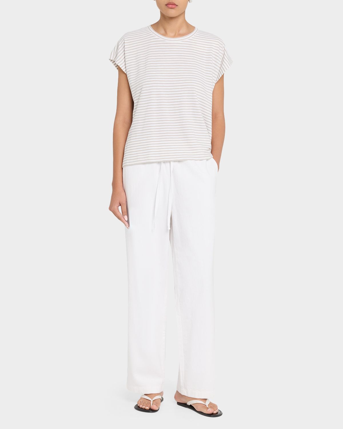 Eileen Fisher Organic Cotton-Linen Straight Pants