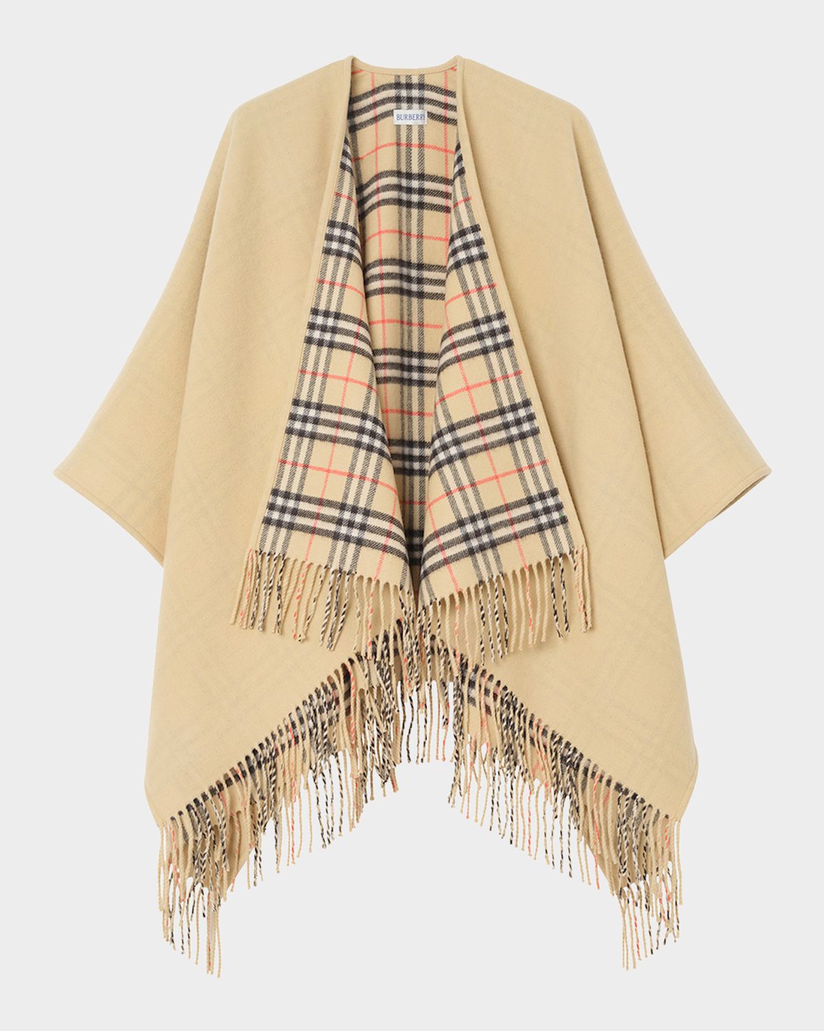 Burberry Reversible Check Wool Cape