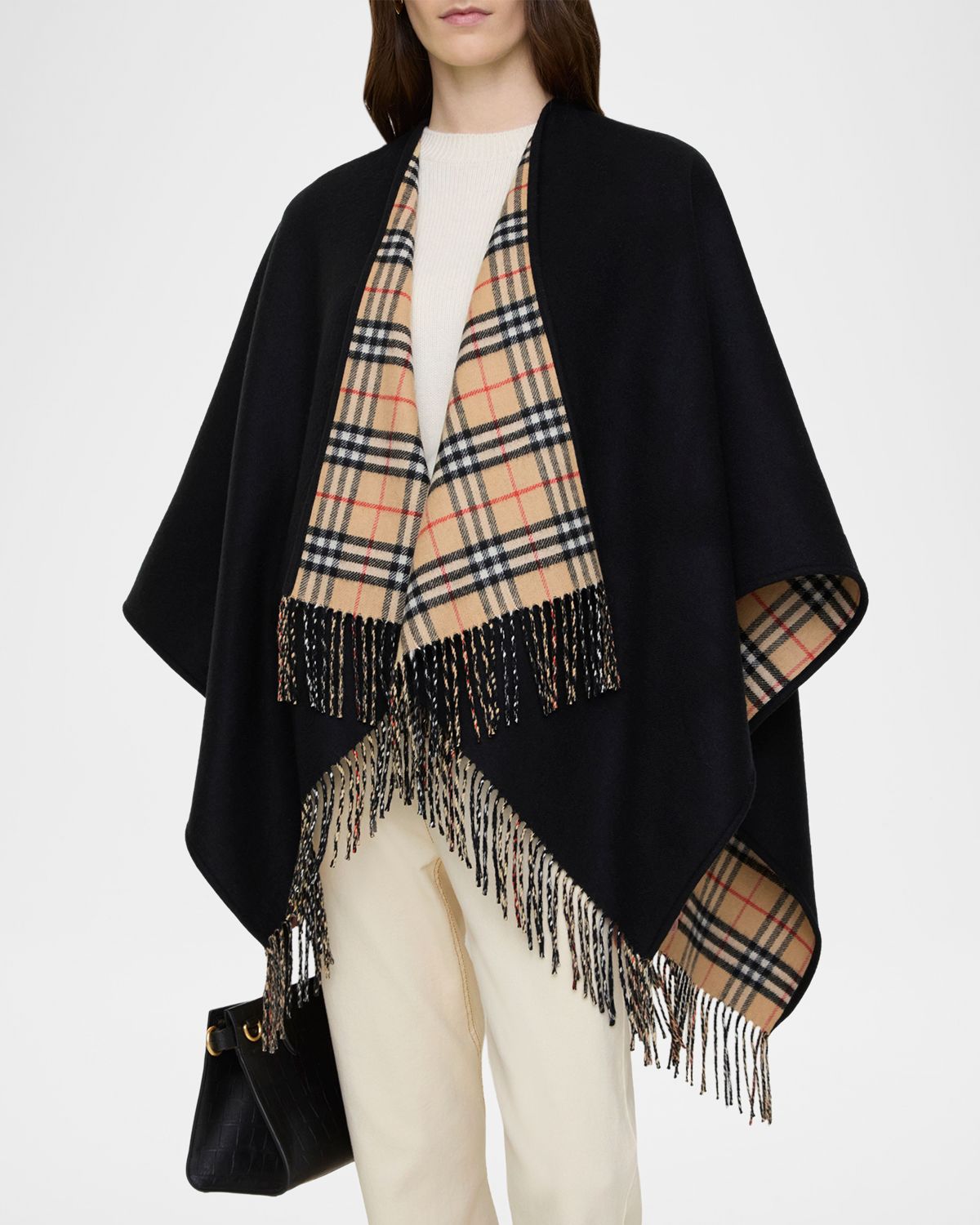 Burberry Reversible Check Wool Cape