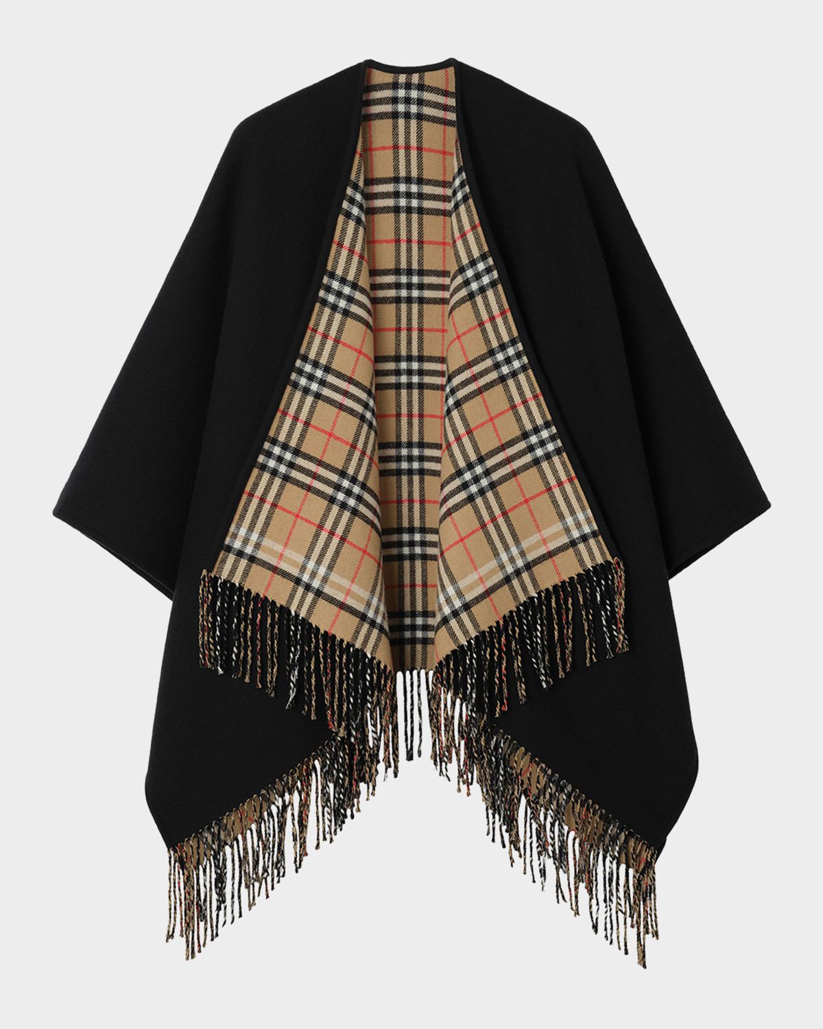 Burberry Reversible Check Wool Cape