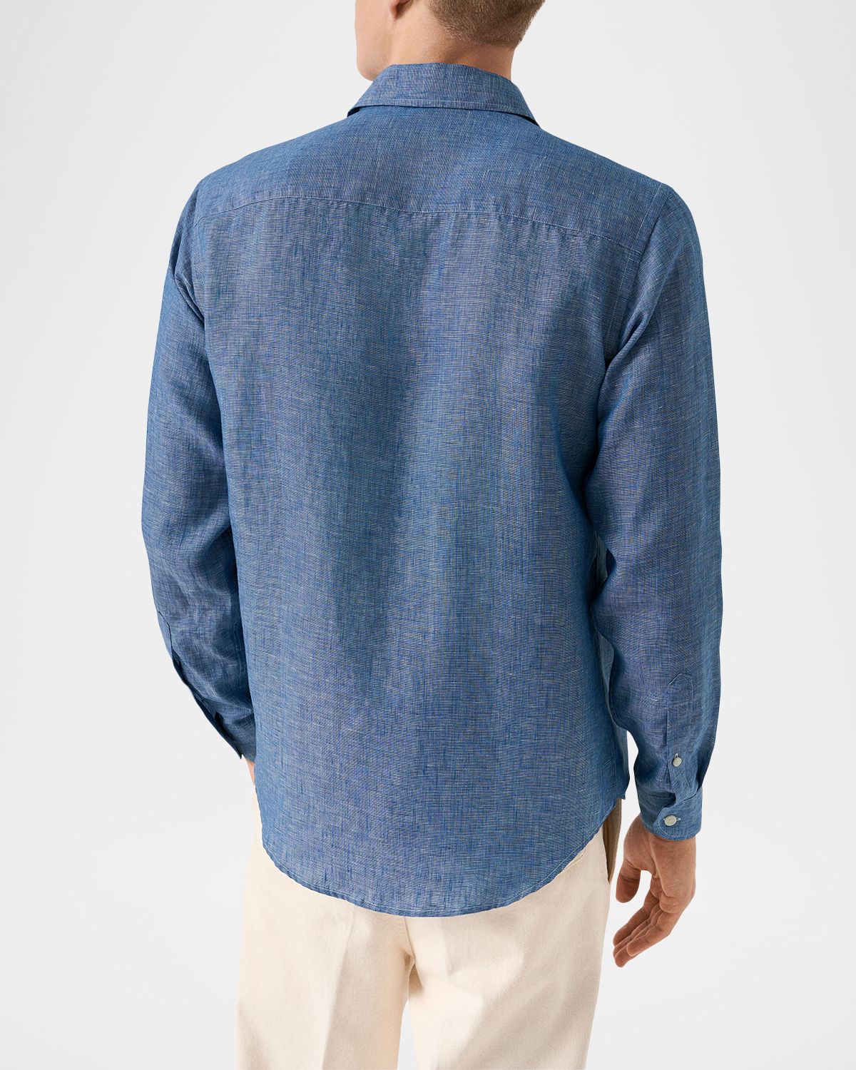 Eton Men 's Solid Linen Button-Down Shirt
