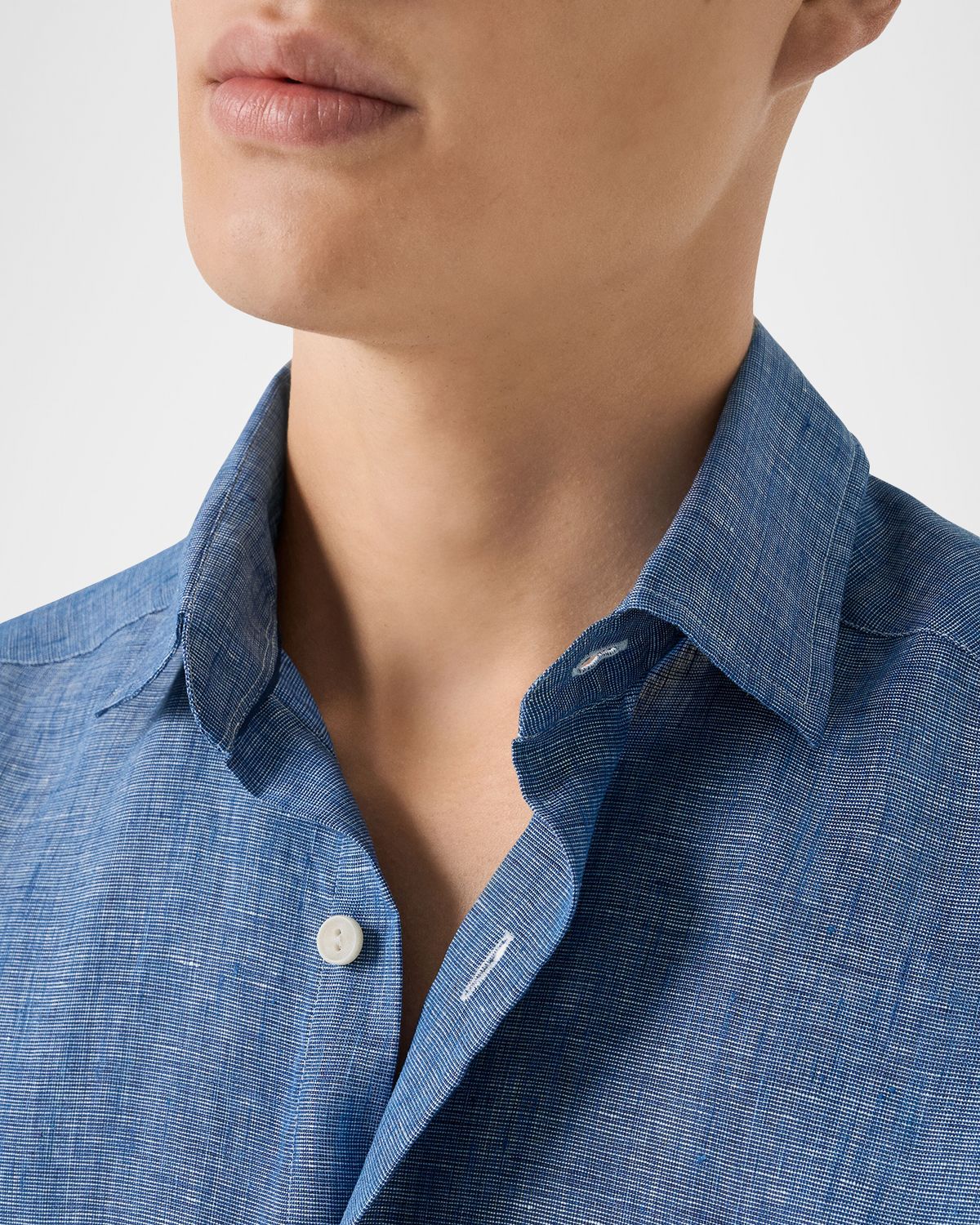 Eton Men 's Solid Linen Button-Down Shirt | Thumbnail 4 Eton Men 's Solid Linen Button-Down Shirt | Thumbnail 4