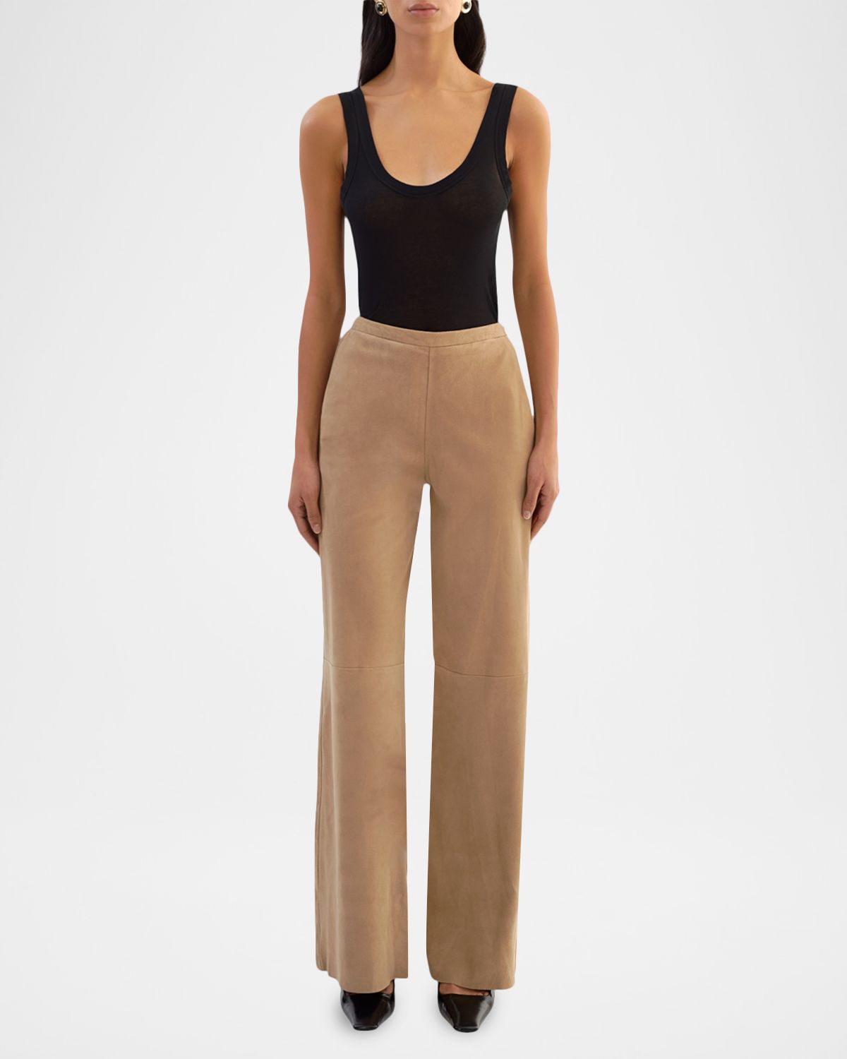 LaMarque Elise Suede Wide-Leg Pants