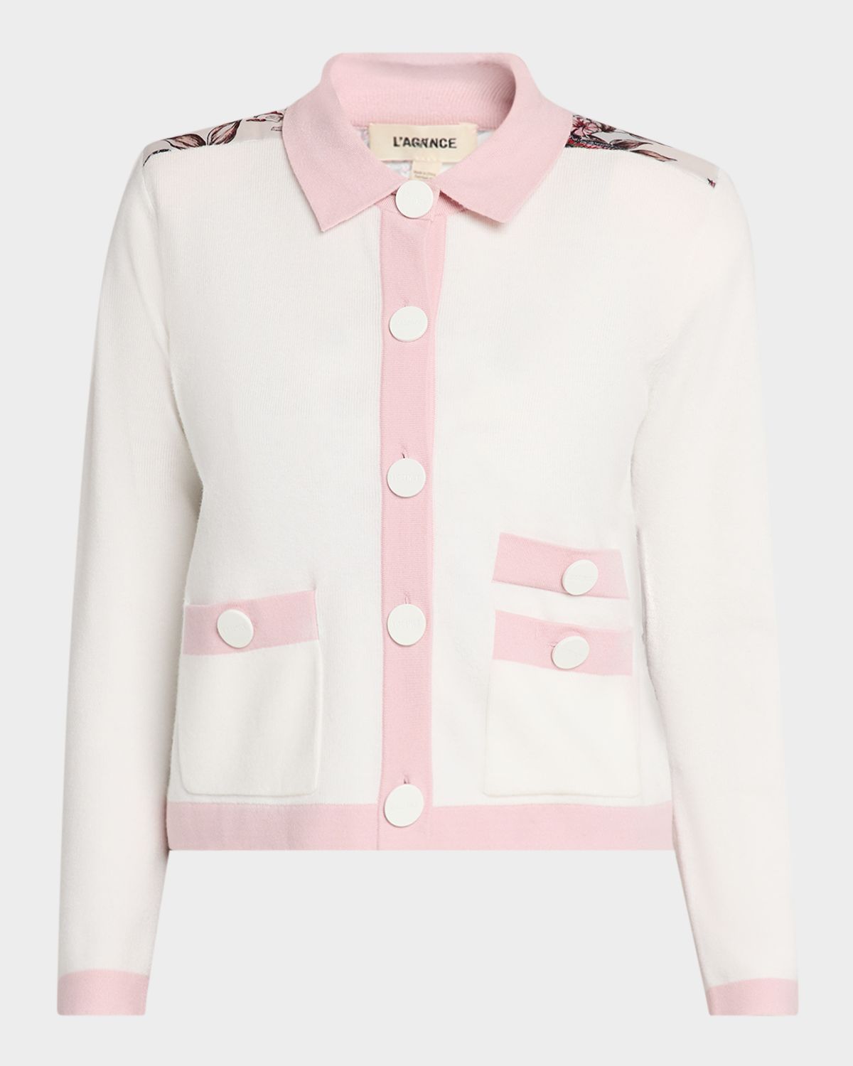 L 'Agence Nomi Satin Back Cardigan