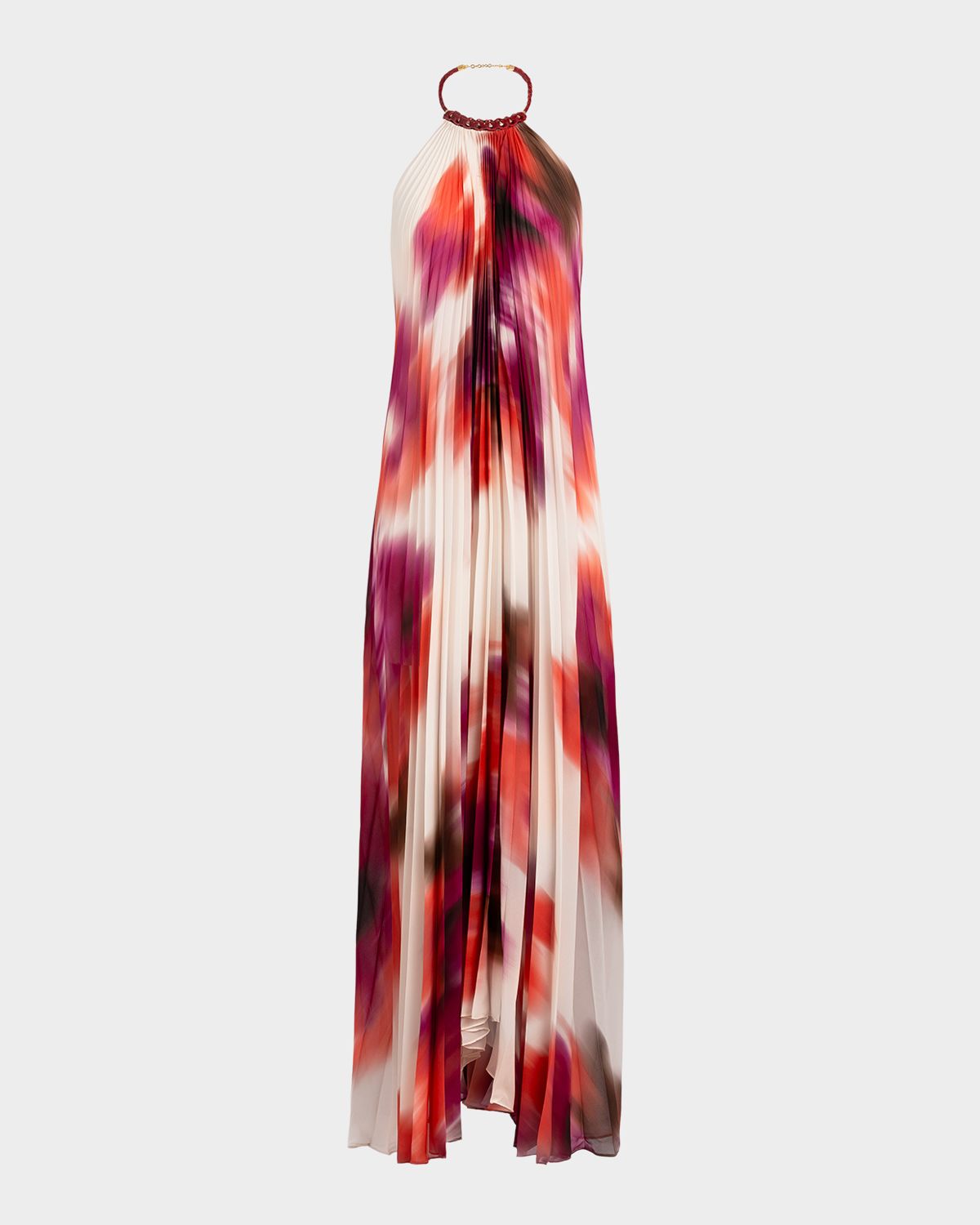 Silvia Tcherassi Constanza Pleated Halter Maxi Dress