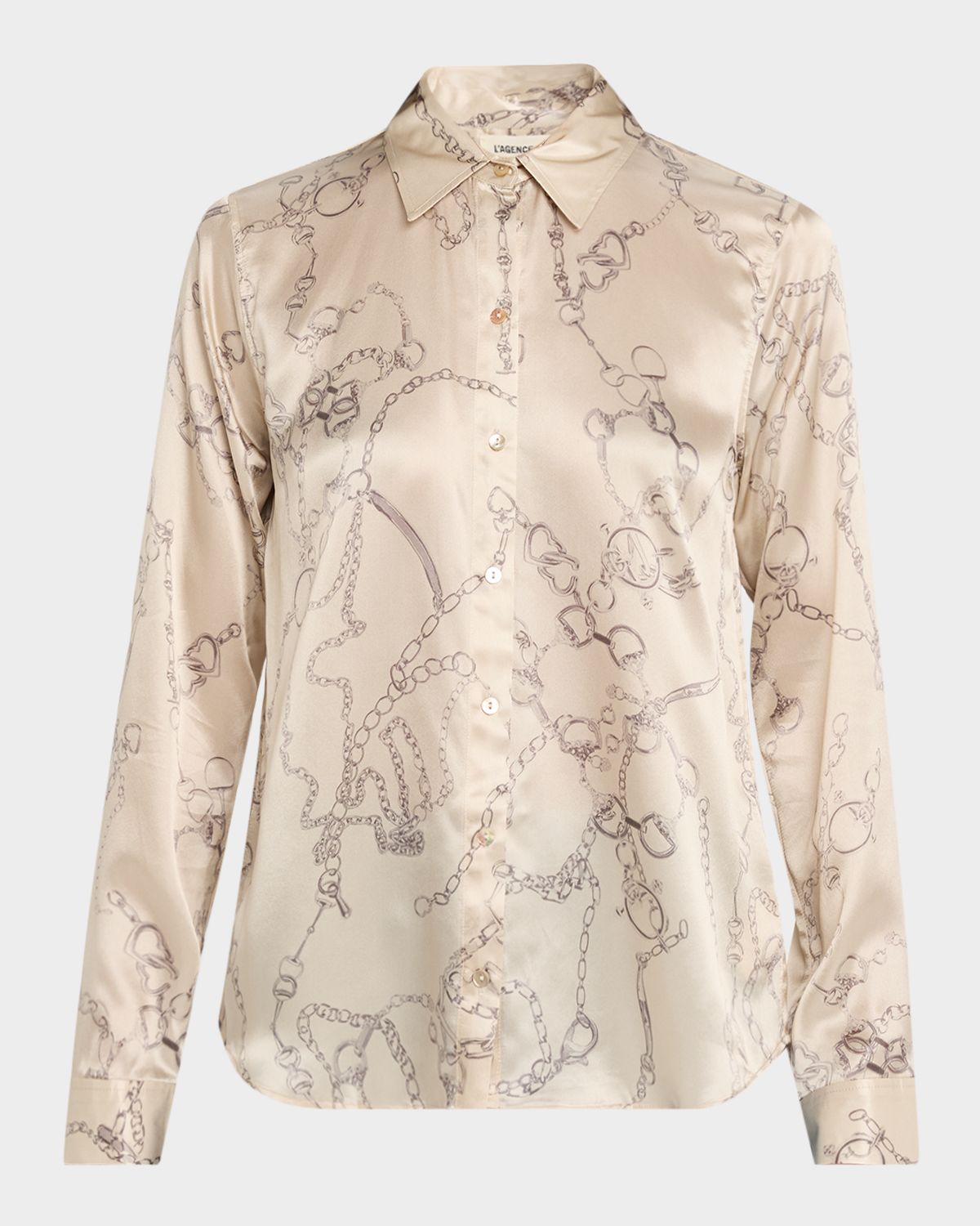L 'Agence Tyler Silk Button-Front Blouse