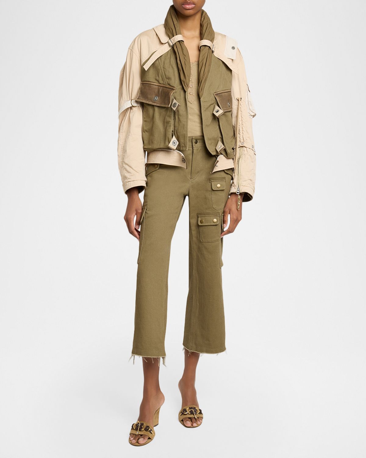 Isabel Marant Julissa Mixed-Media Cargo Jacket