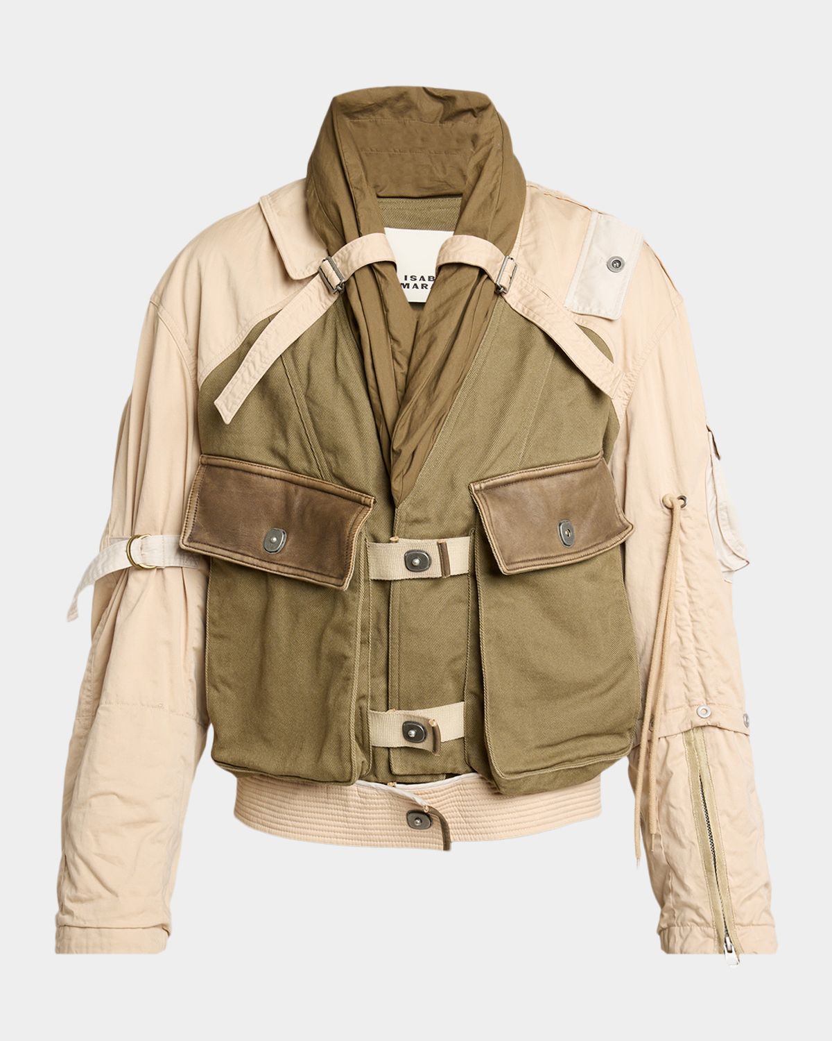 Isabel Marant Julissa Mixed-Media Cargo Jacket
