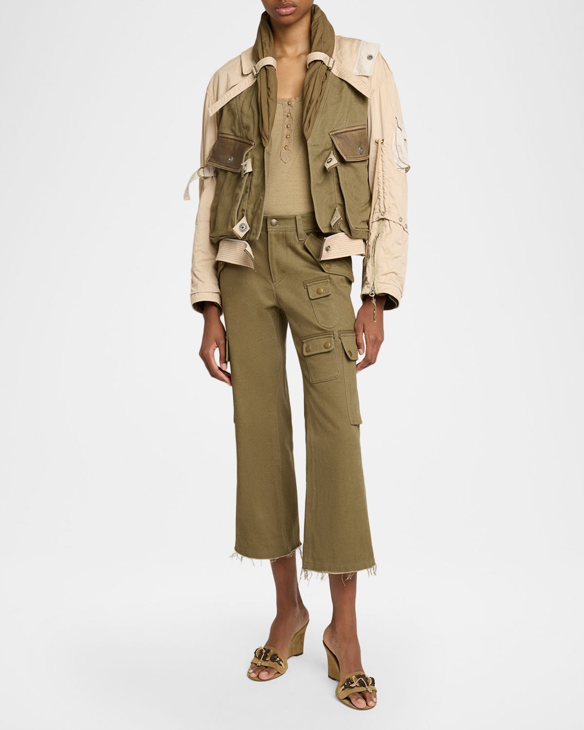 Isabel Marant Josine Kickflare Crop Cargo Pants