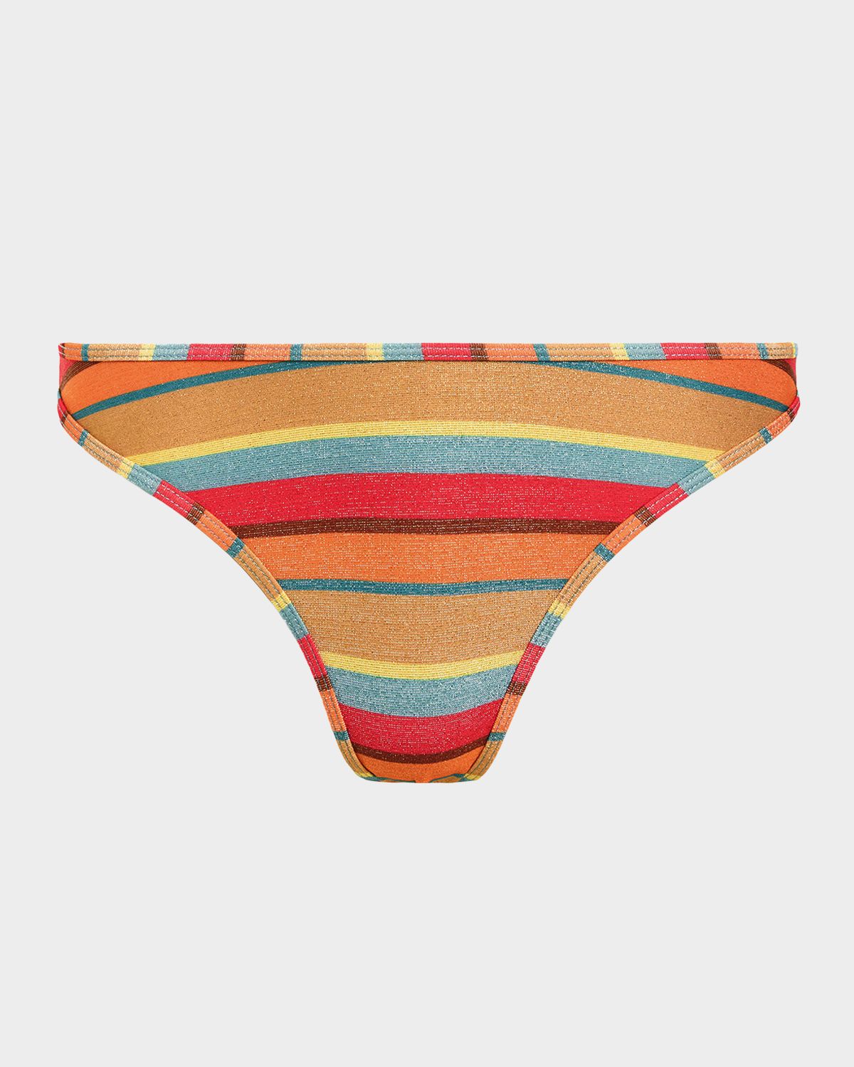 Ramy Brook Isla Glitter Striped Bikini Bottoms