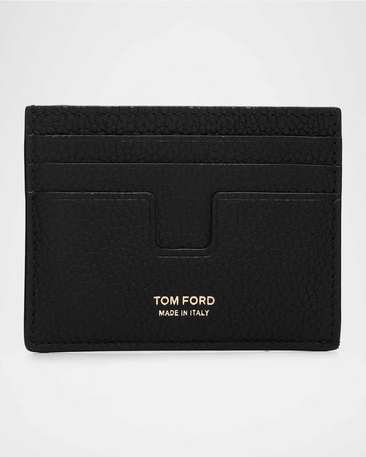TOM FORD Men 's Grain Leather T Line Card Holder