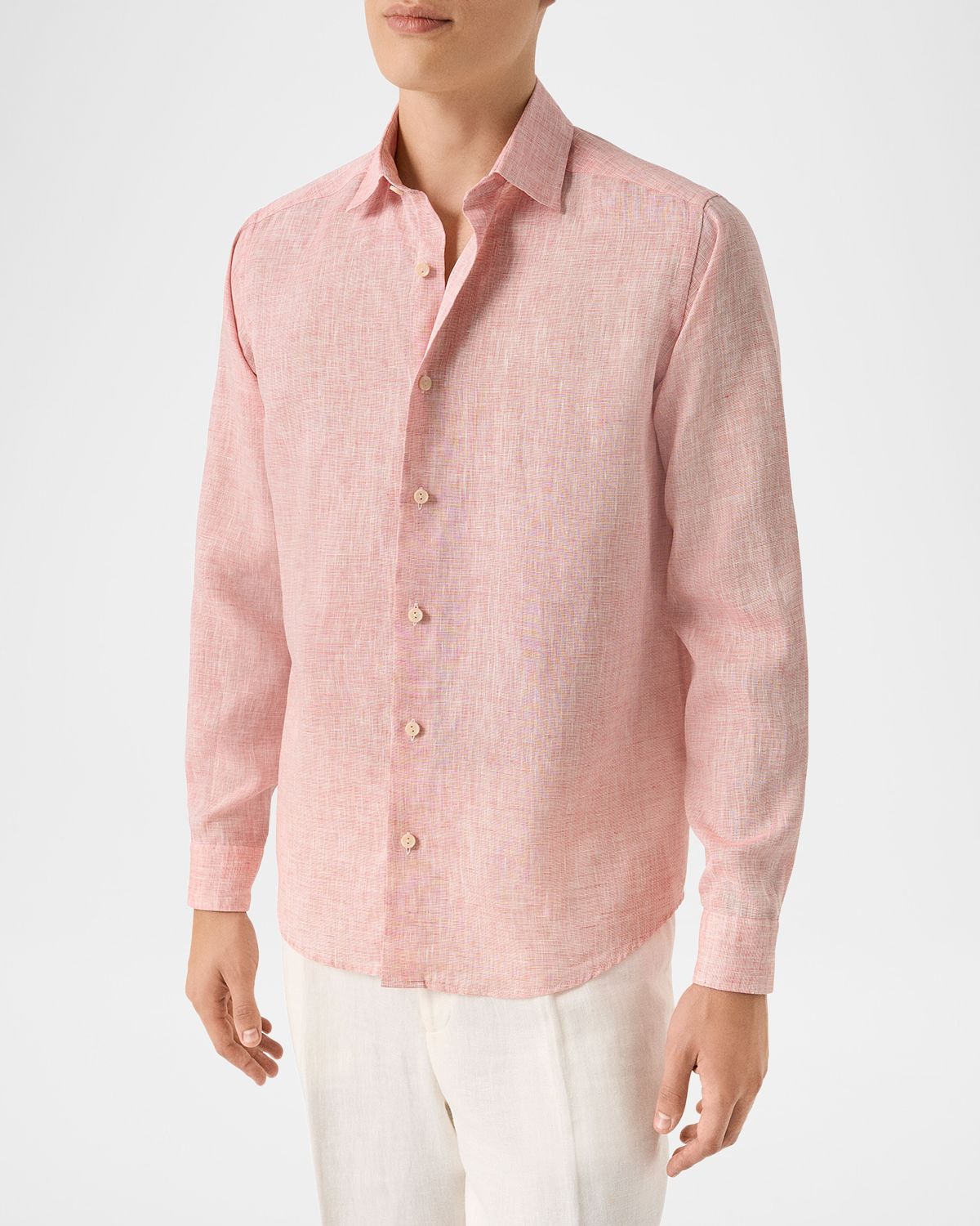 Eton Men 's Solid Linen Button-Down Shirt | Thumbnail 3 Eton Men 's Solid Linen Button-Down Shirt | Thumbnail 3