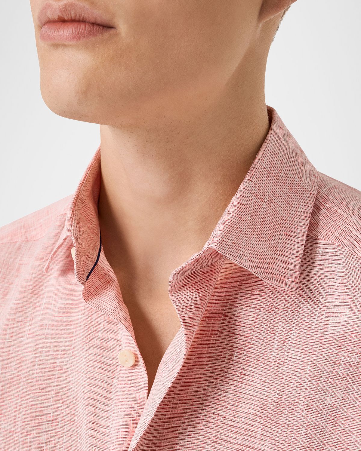 Eton Men 's Solid Linen Button-Down Shirt | Thumbnail 4 Eton Men 's Solid Linen Button-Down Shirt | Thumbnail 4