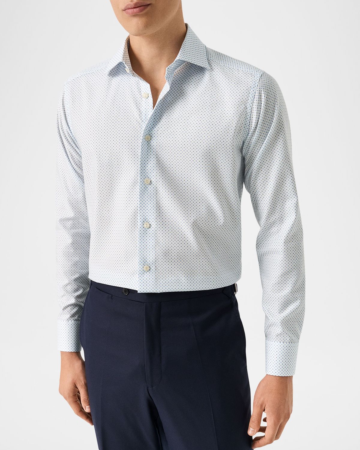 Eton Men 's Signature Twill Micro-Print Dress Shirt | Thumbnail 4 Eton Men 's Signature Twill Micro-Print Dress Shirt | Thumbnail 4