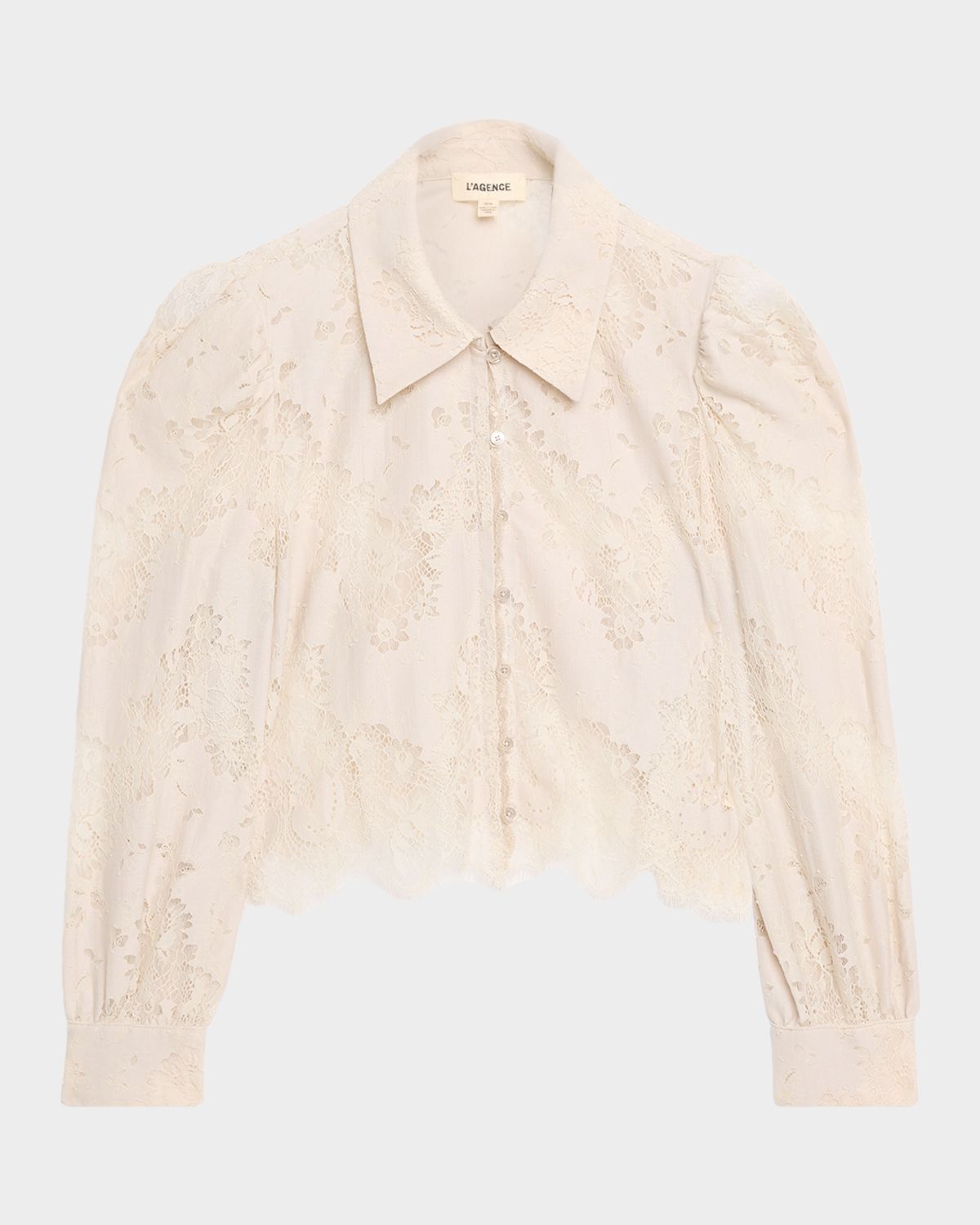 L 'Agence Anita Lace Button-Front Blouse