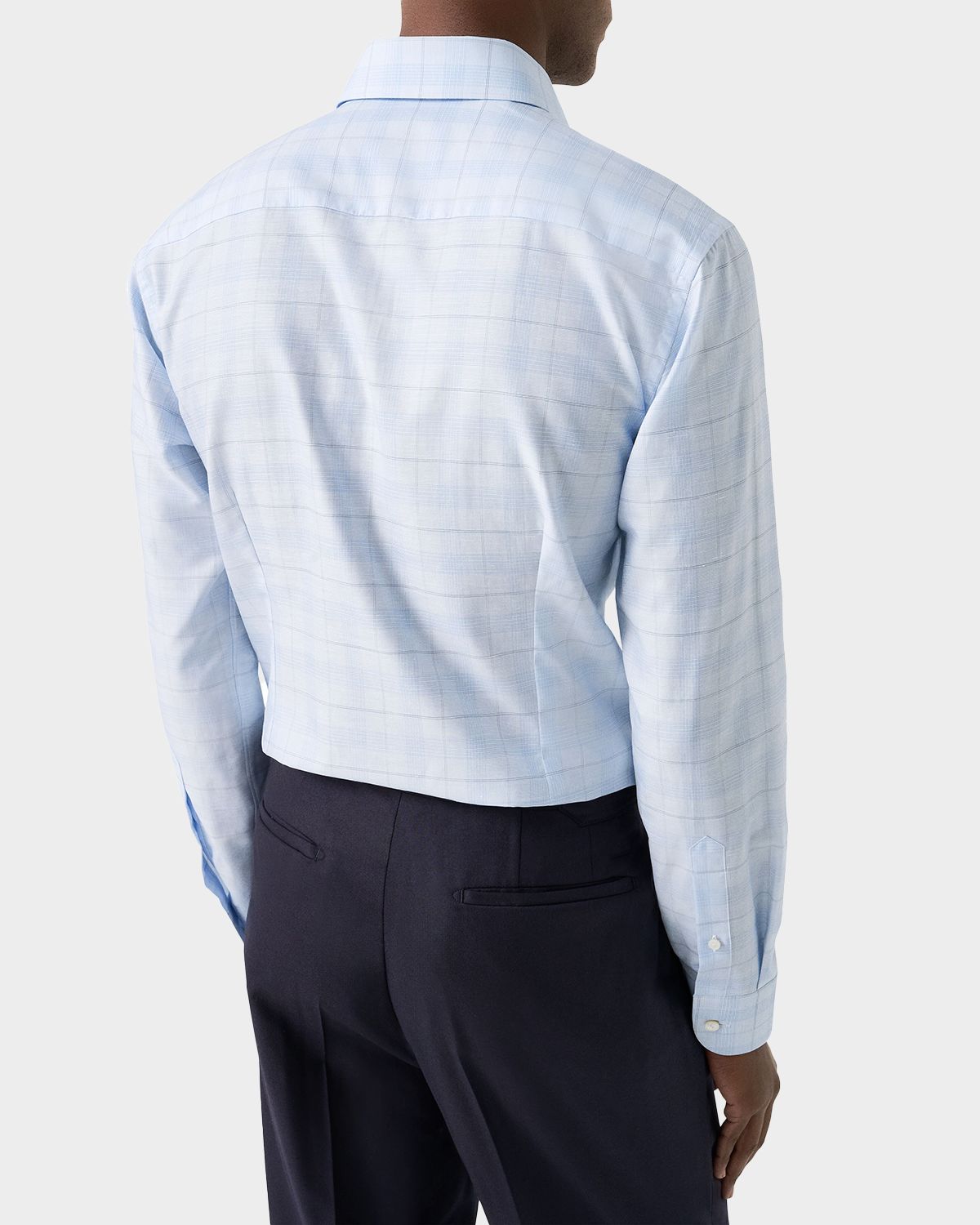 Eton Men 's Elevated Check Cotton Linen Contemporary-Fit Dress Shirt | Thumbnail 3 Eton Men 's Elevated Check Cotton Linen Contemporary-Fit Dress Shirt | Thumbnail 3