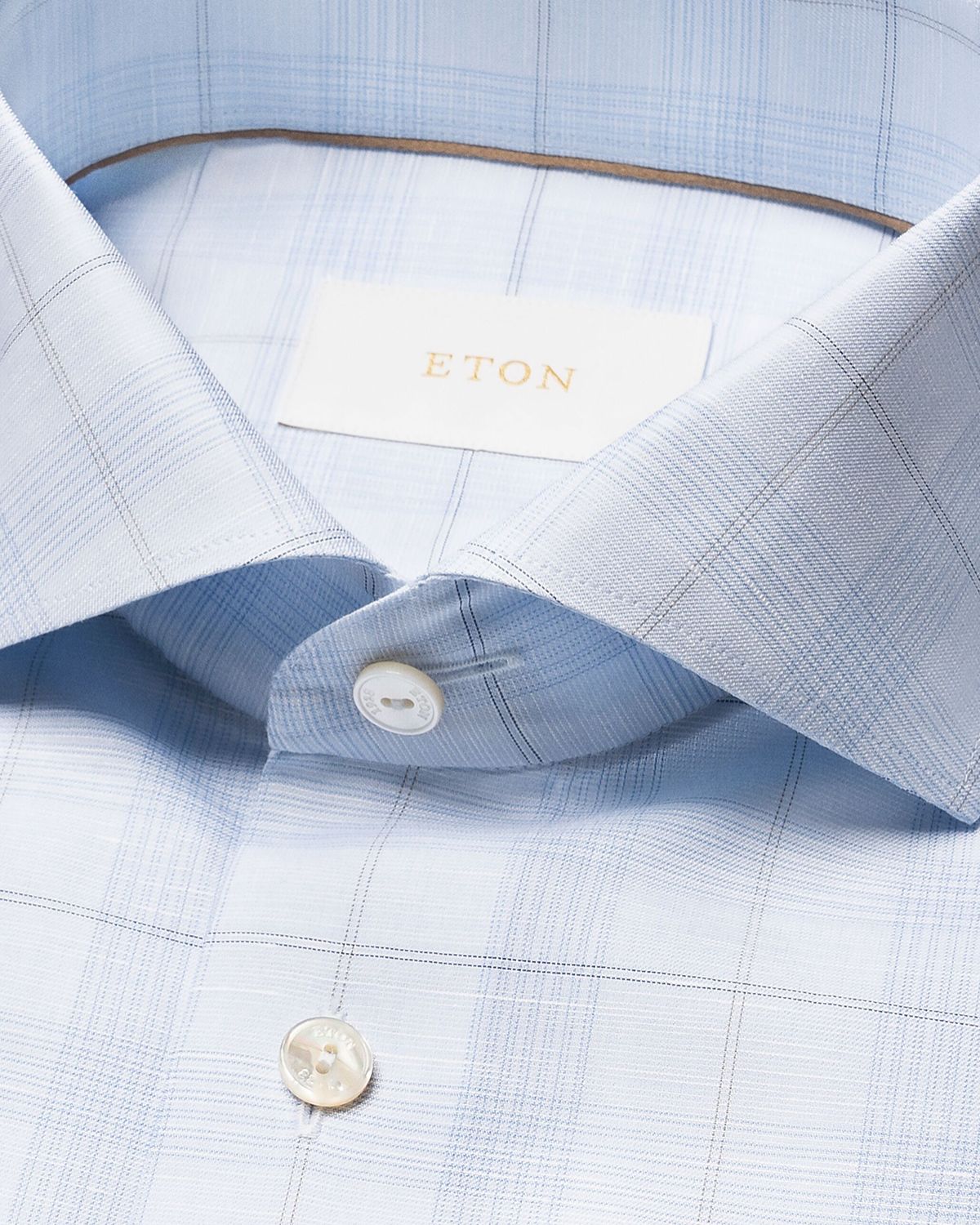 Eton Men 's Elevated Check Cotton Linen Contemporary-Fit Dress Shirt | Thumbnail 6 Eton Men 's Elevated Check Cotton Linen Contemporary-Fit Dress Shirt | Thumbnail 6
