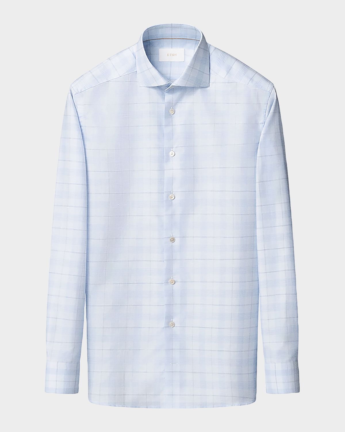 Eton Men 's Elevated Check Cotton Linen Contemporary-Fit Dress Shirt