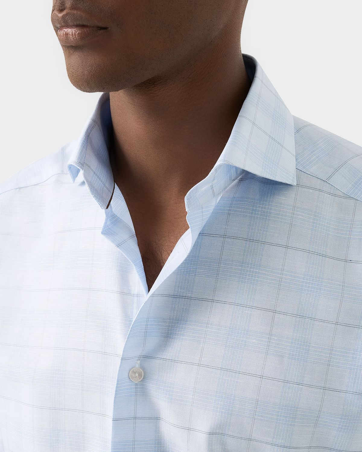 Eton Men 's Elevated Check Cotton Linen Contemporary-Fit Dress Shirt | Thumbnail 5 Eton Men 's Elevated Check Cotton Linen Contemporary-Fit Dress Shirt | Thumbnail 5
