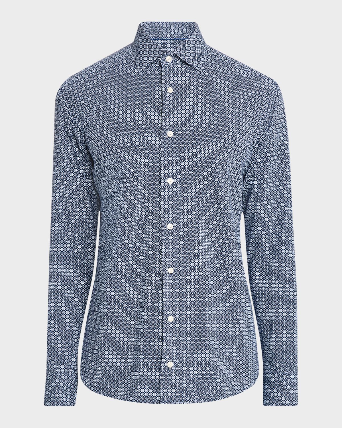 Eton Men 's Stretch Jersey Geometric Sport Shirt | Image 1 Eton Men 's Stretch Jersey Geometric Sport Shirt | Image 1