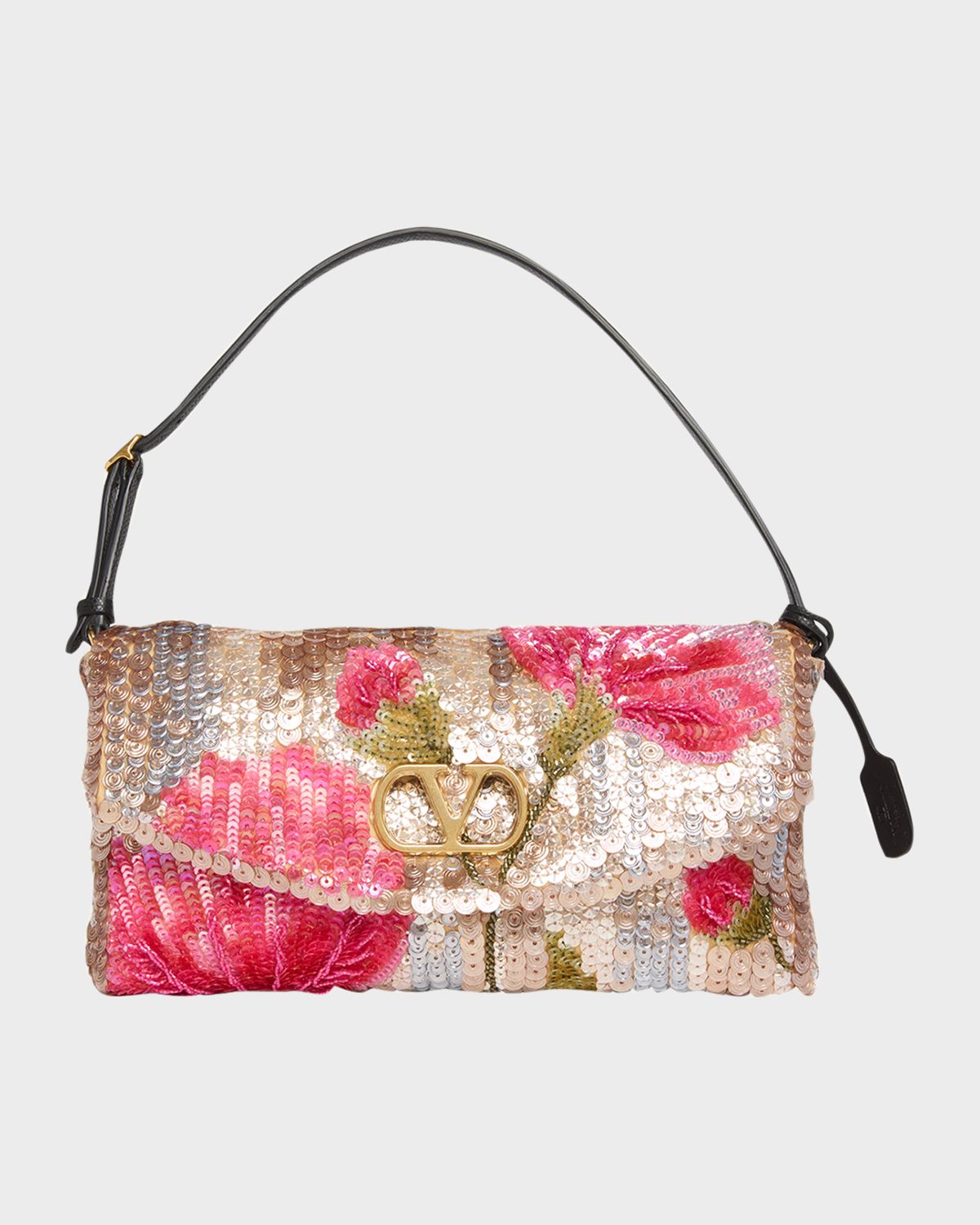 Valentino Garavani Devain Floral Sequin Silk Satin Top-Handle Bag | Thumbnail 4