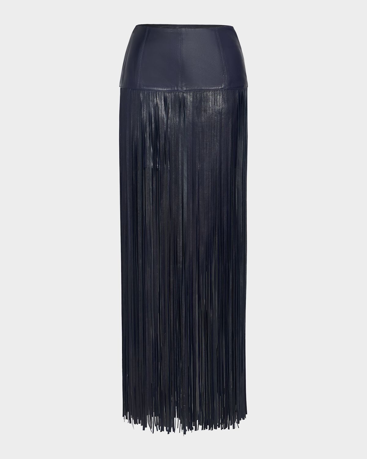 TWP Tangled Up Fringe Leather Skirt