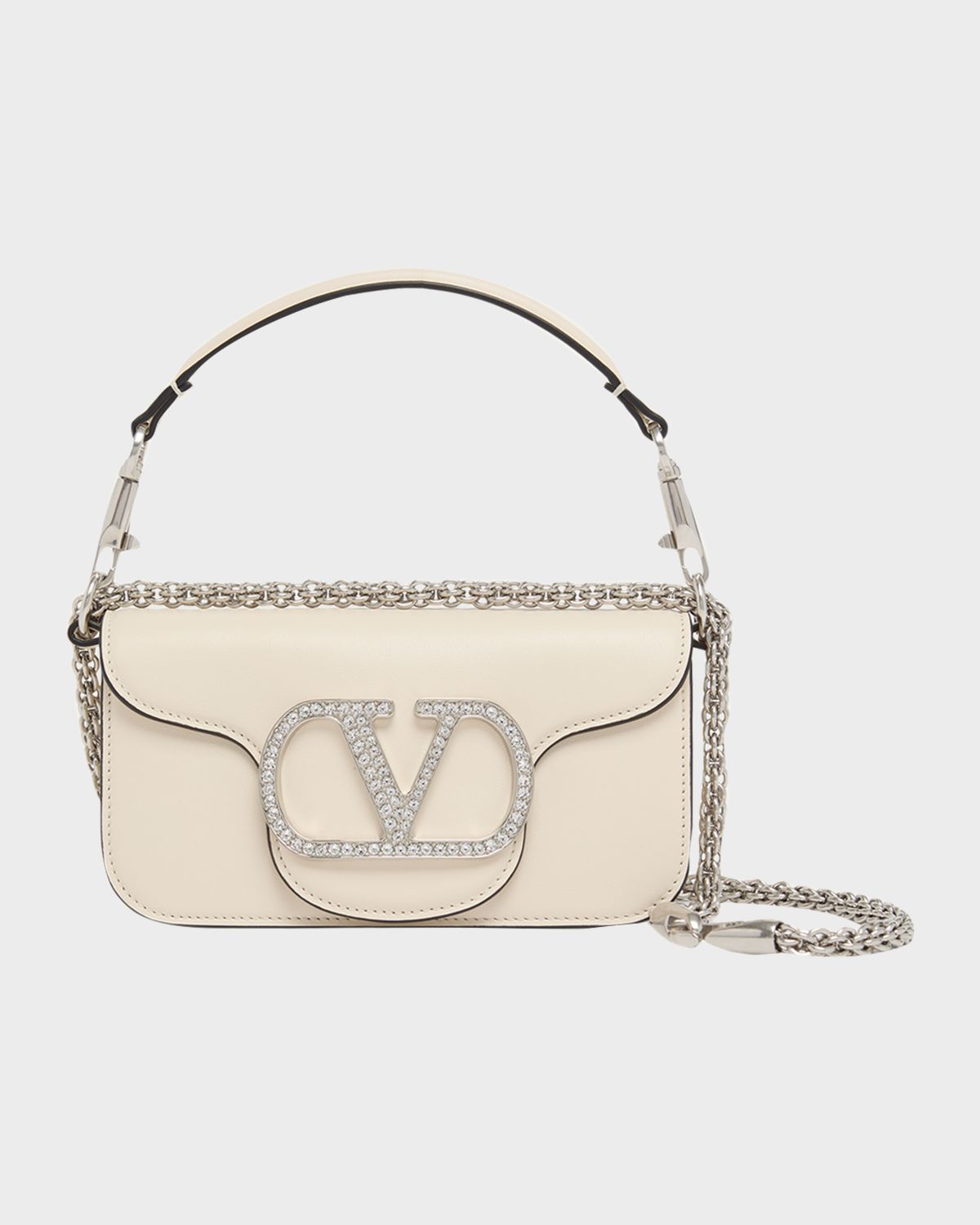 Valentino Garavani Loco Crystal VLogo Leather Shoulder Bag | Thumbnail 7 Valentino Garavani Loco Crystal VLogo Leather Shoulder Bag | Thumbnail 7