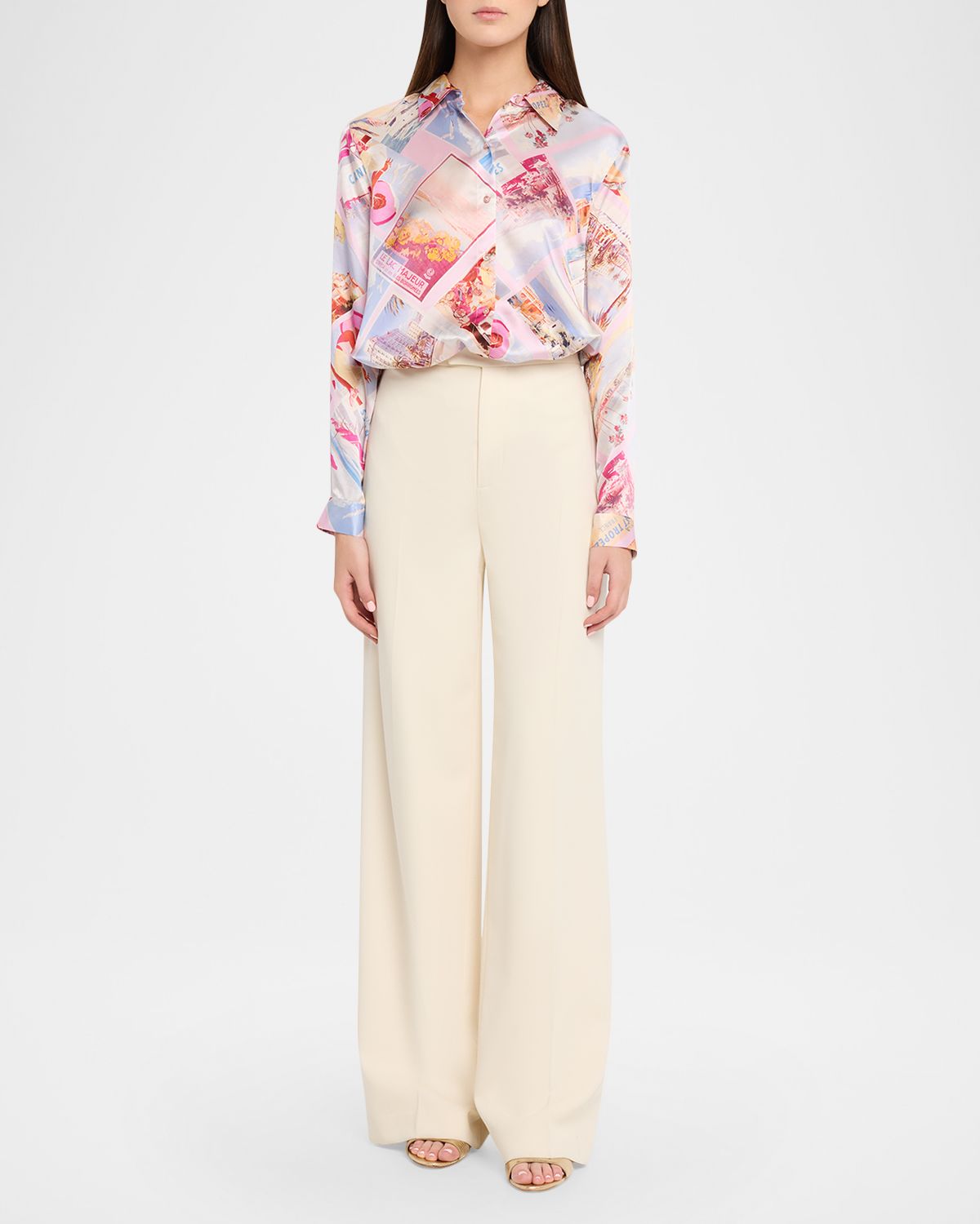 L'Agence Tyler Silk Button-Front Blouse