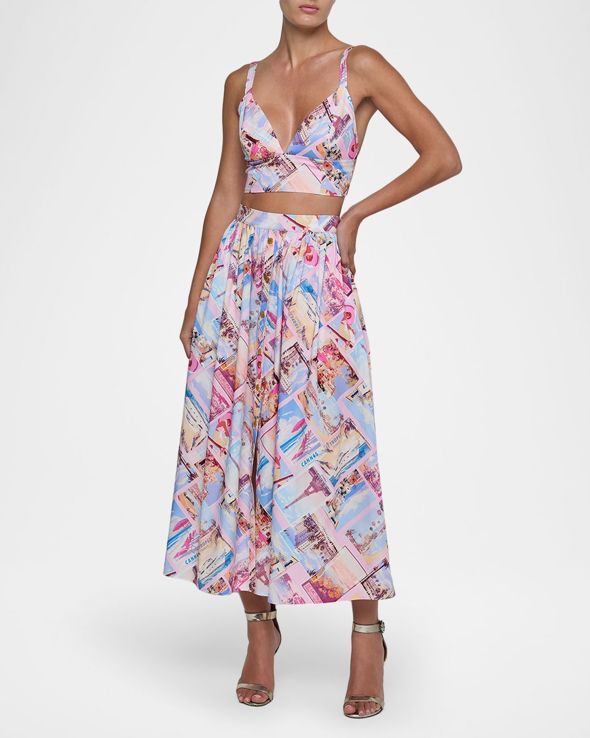 L'Agence Seina Pocket Midi Skirt