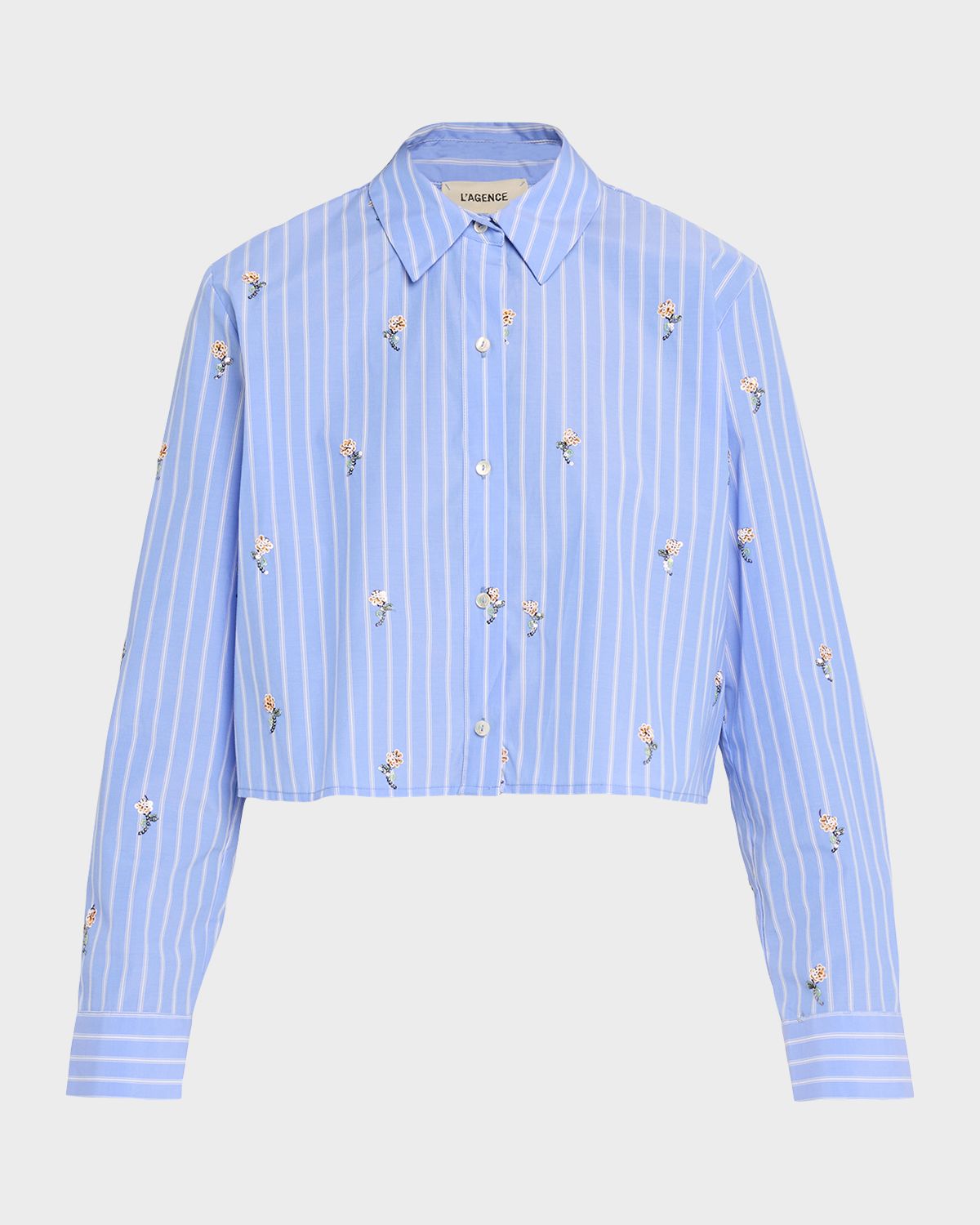 L 'Agence Cosette Sequined Button-Front Crop Shirt | Thumbnail 6 L 'Agence Cosette Sequined Button-Front Crop Shirt | Thumbnail 6