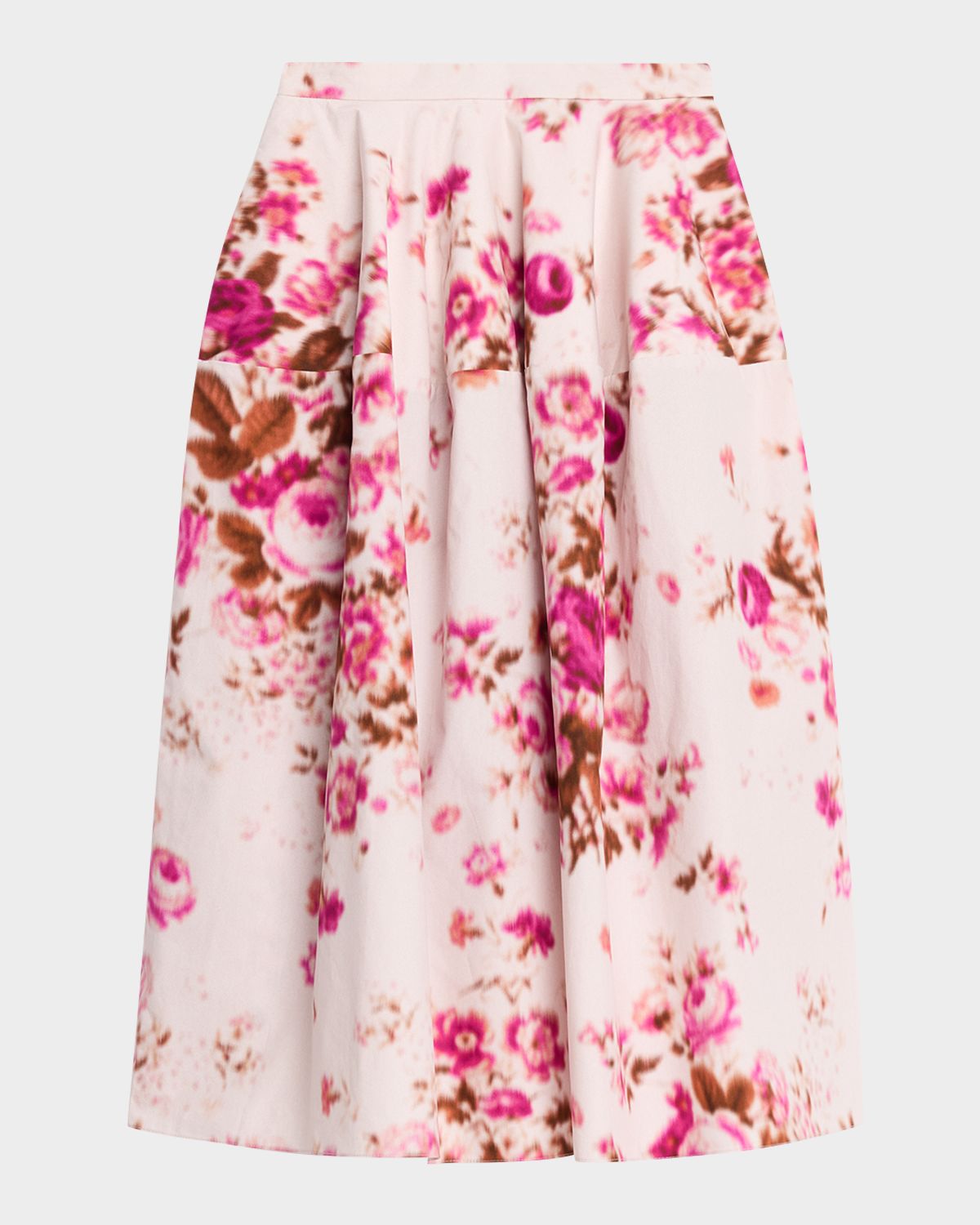 Erdem Floral-Print Cotton Midi Skirt