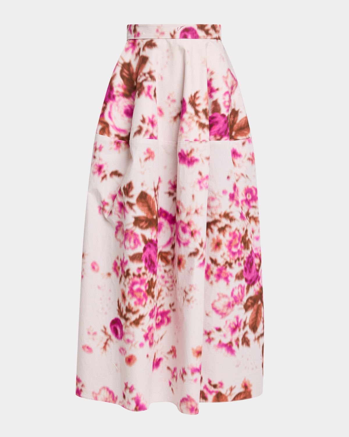Erdem Floral-Print Cotton Midi Skirt