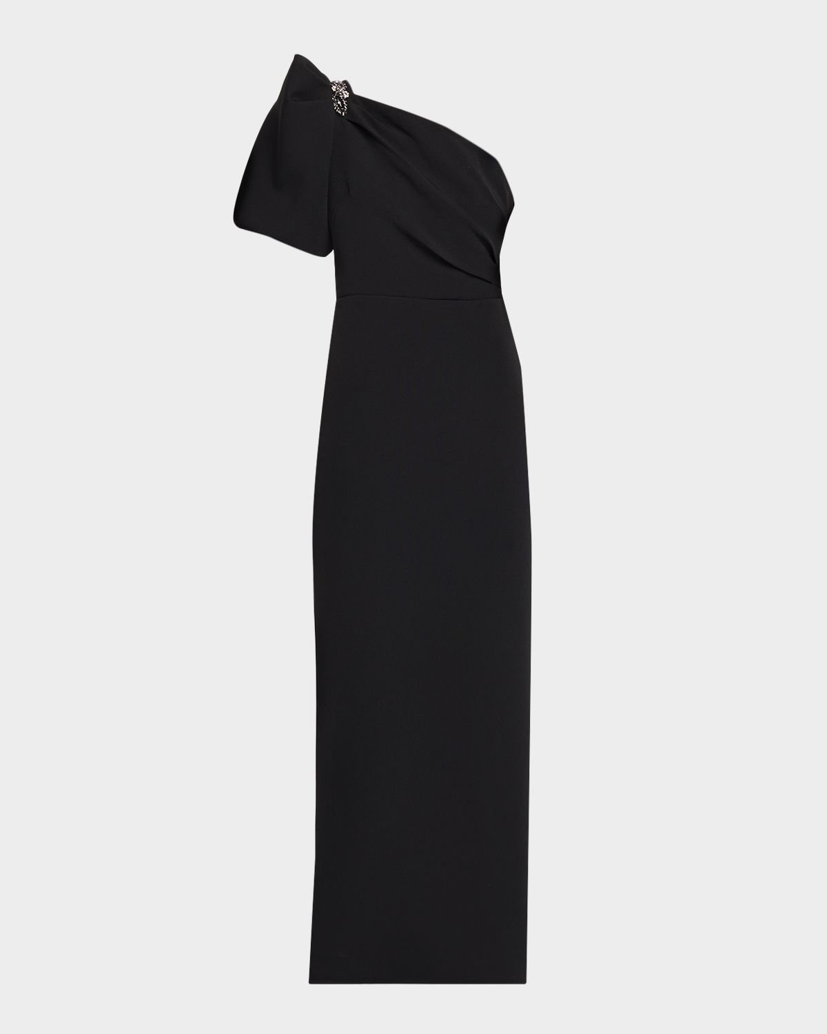 Shoshanna Perla One-Shoulder Stretch Crepe Gown