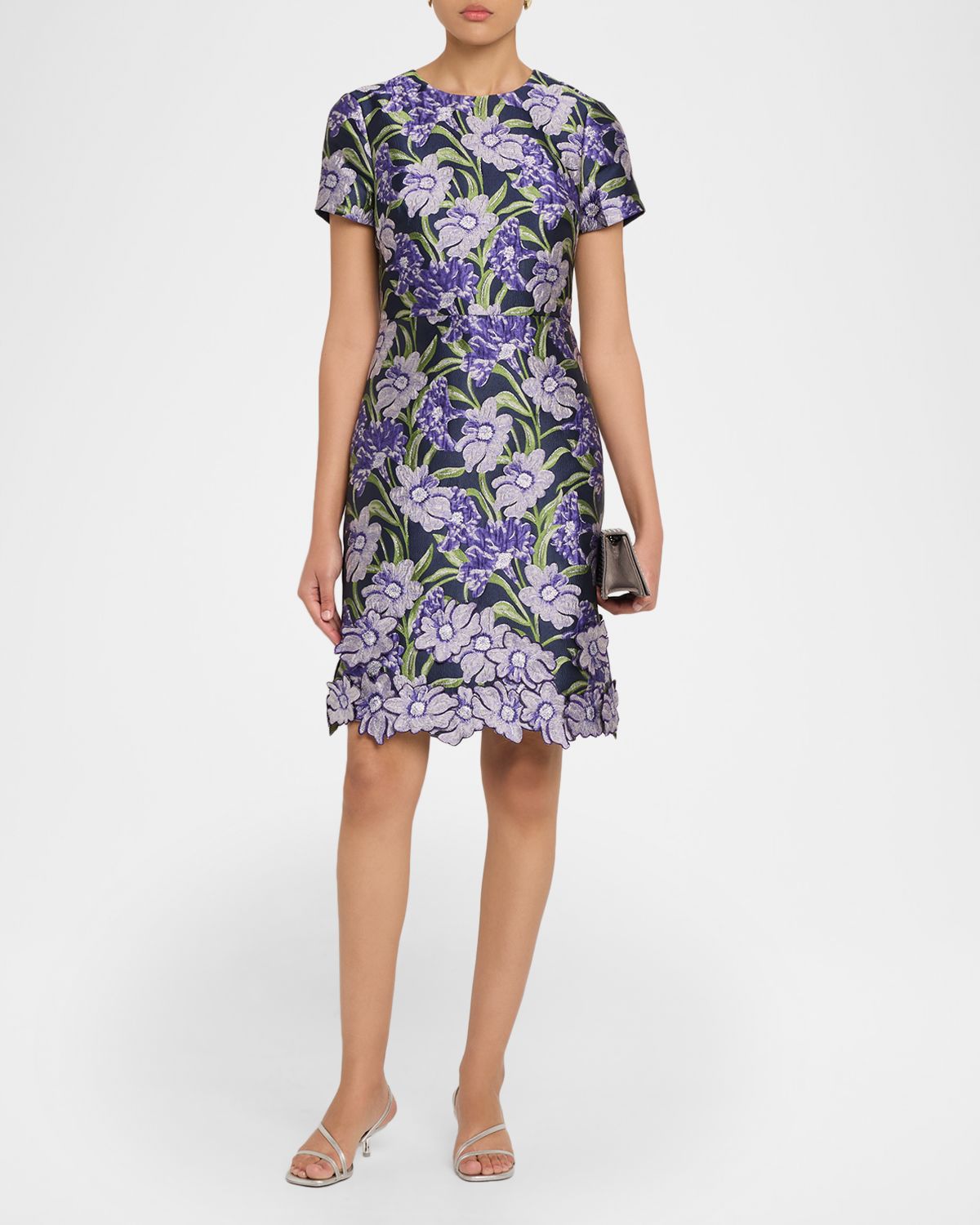 Theia Serenza Jacquard Mini Dress