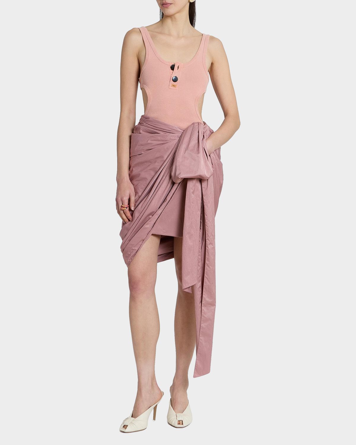 Chloe Technical Satin Mid-Length Wrap Skirt | Thumbnail 6 Chloe Technical Satin Mid-Length Wrap Skirt | Thumbnail 6