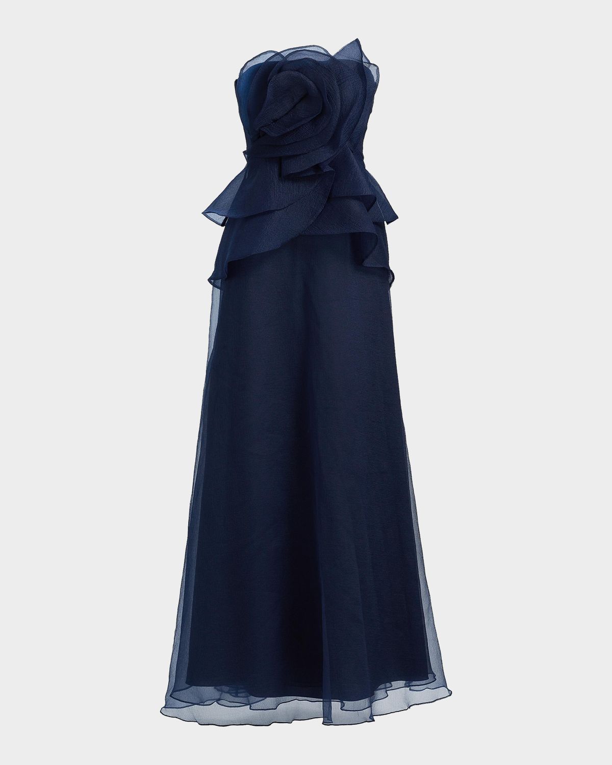 Theia Gilda Draped Rose Strapless Organza Gown | Thumbnail 8 Theia Gilda Draped Rose Strapless Organza Gown | Thumbnail 8