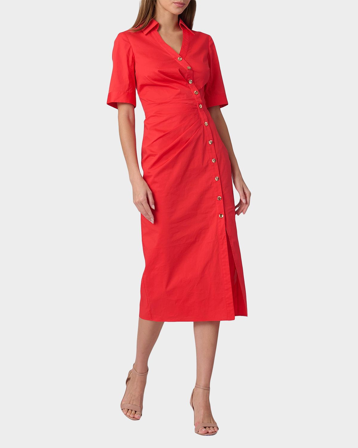 Shoshanna Emmett Stretch Cotton Midi Shirtdress